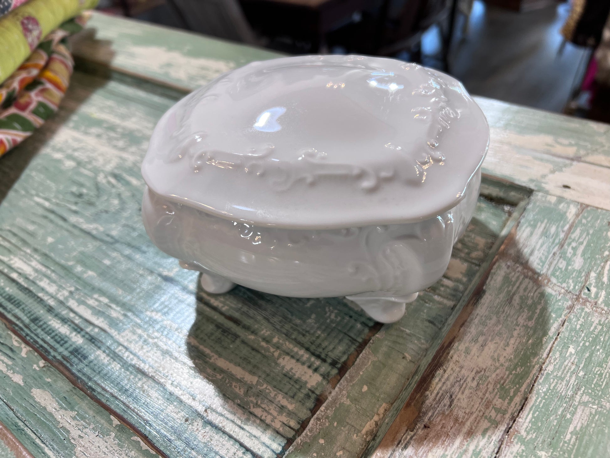 Antique Ironstone Jewelry Dish