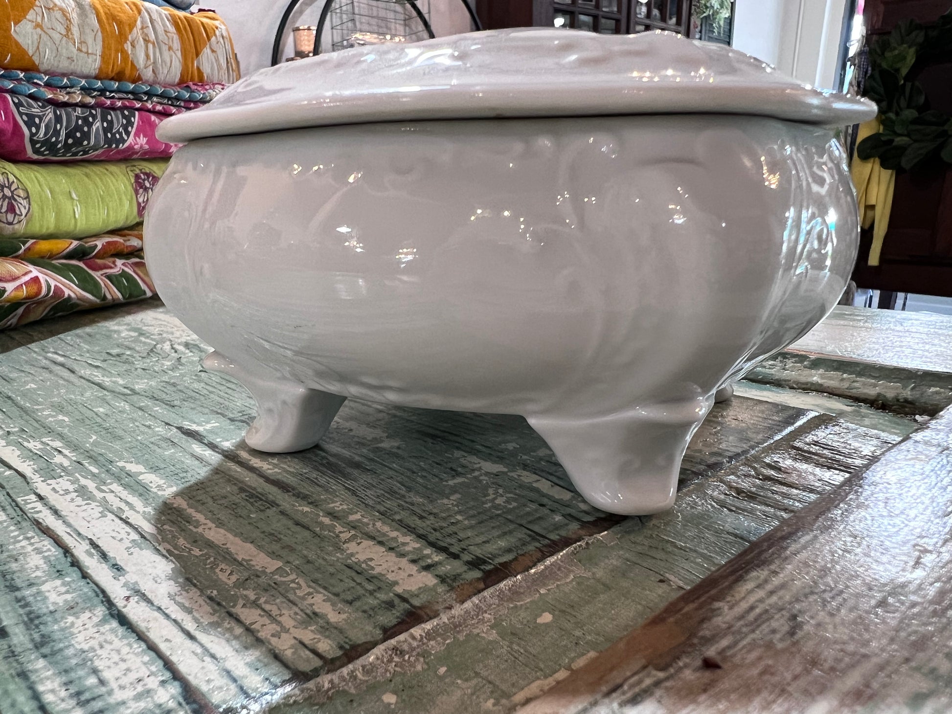 Antique Ironstone Jewelry Dish