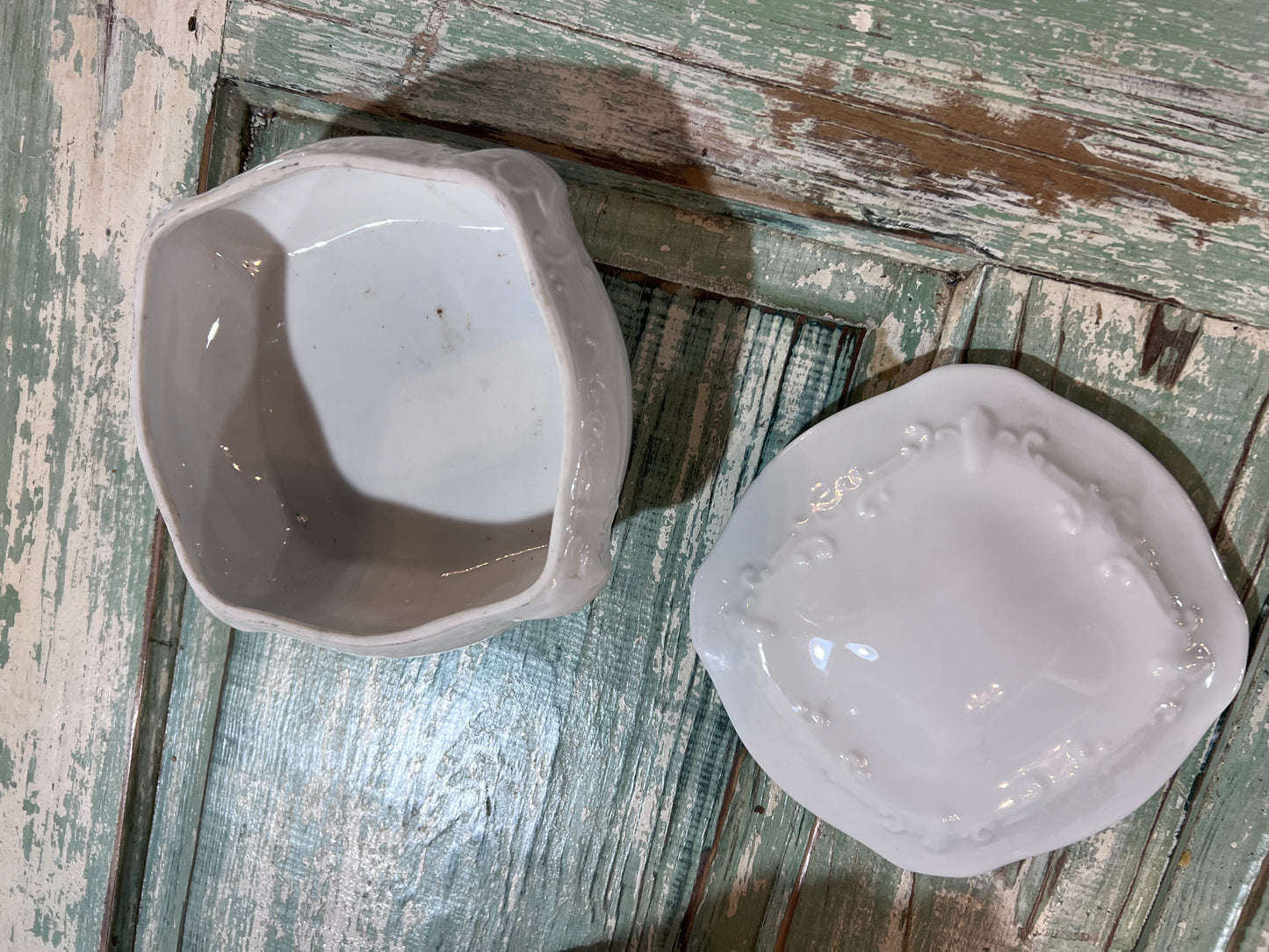 Antique Ironstone Jewelry Dish