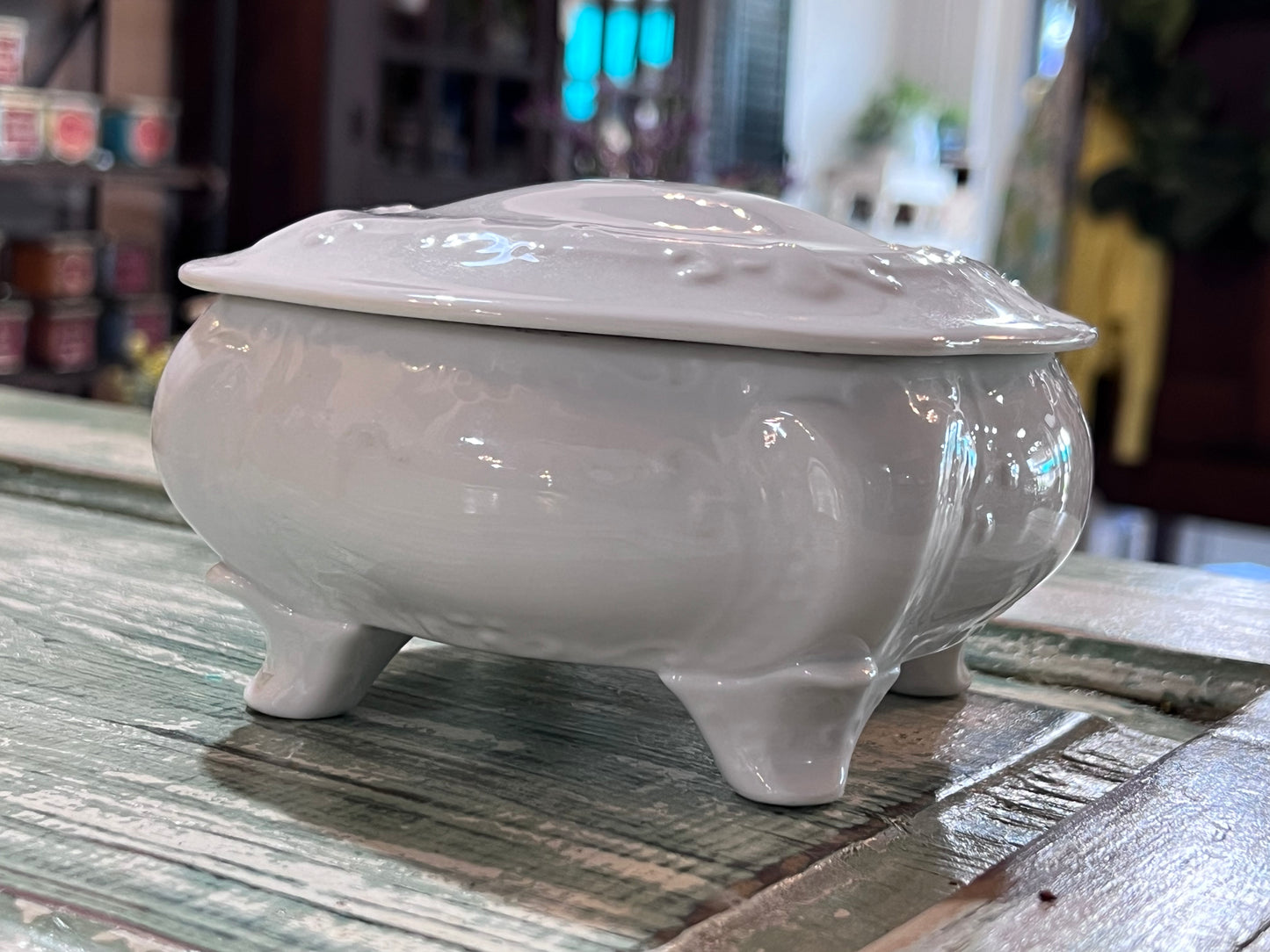 Antique Ironstone Jewelry Dish