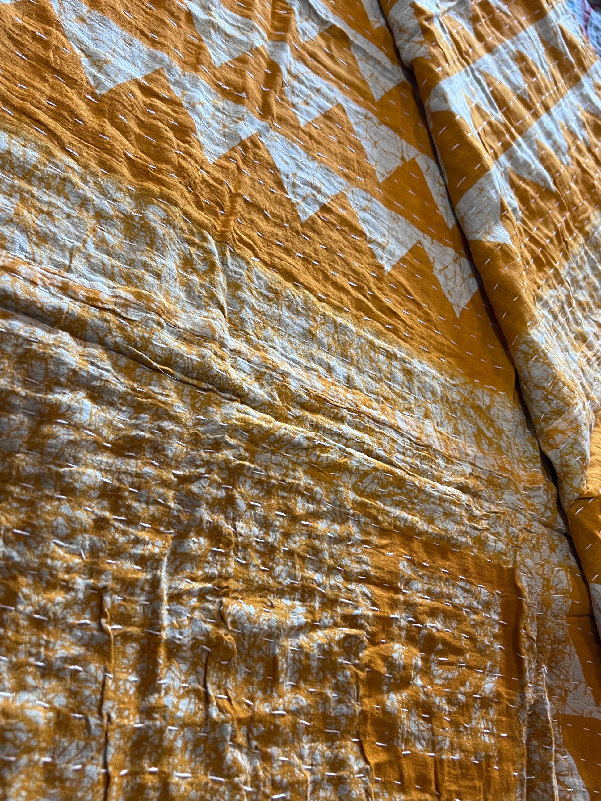 Handmade Indian Kantha Reversible Quilt