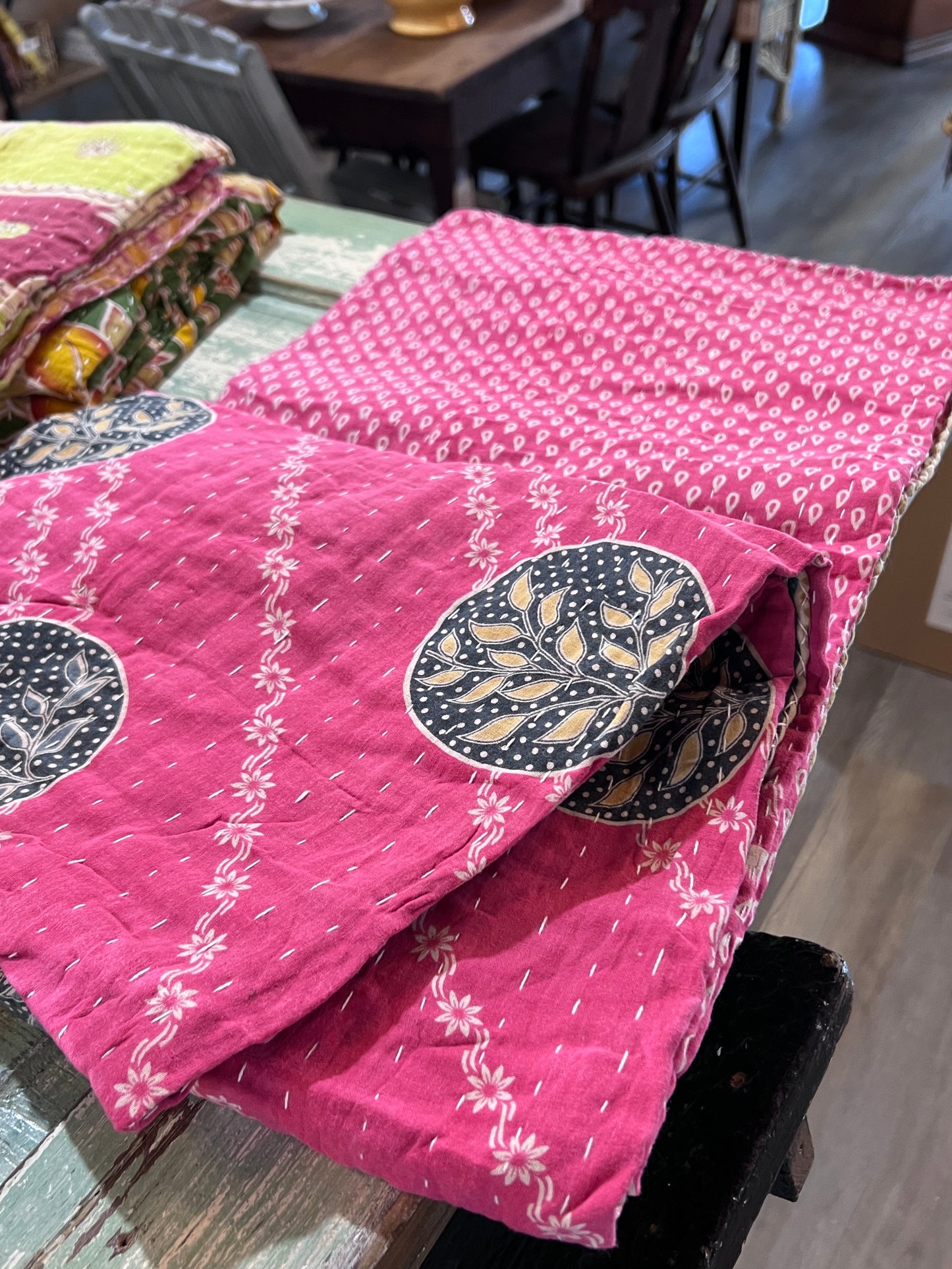 Handmade Indian Kantha Reversible Quilt