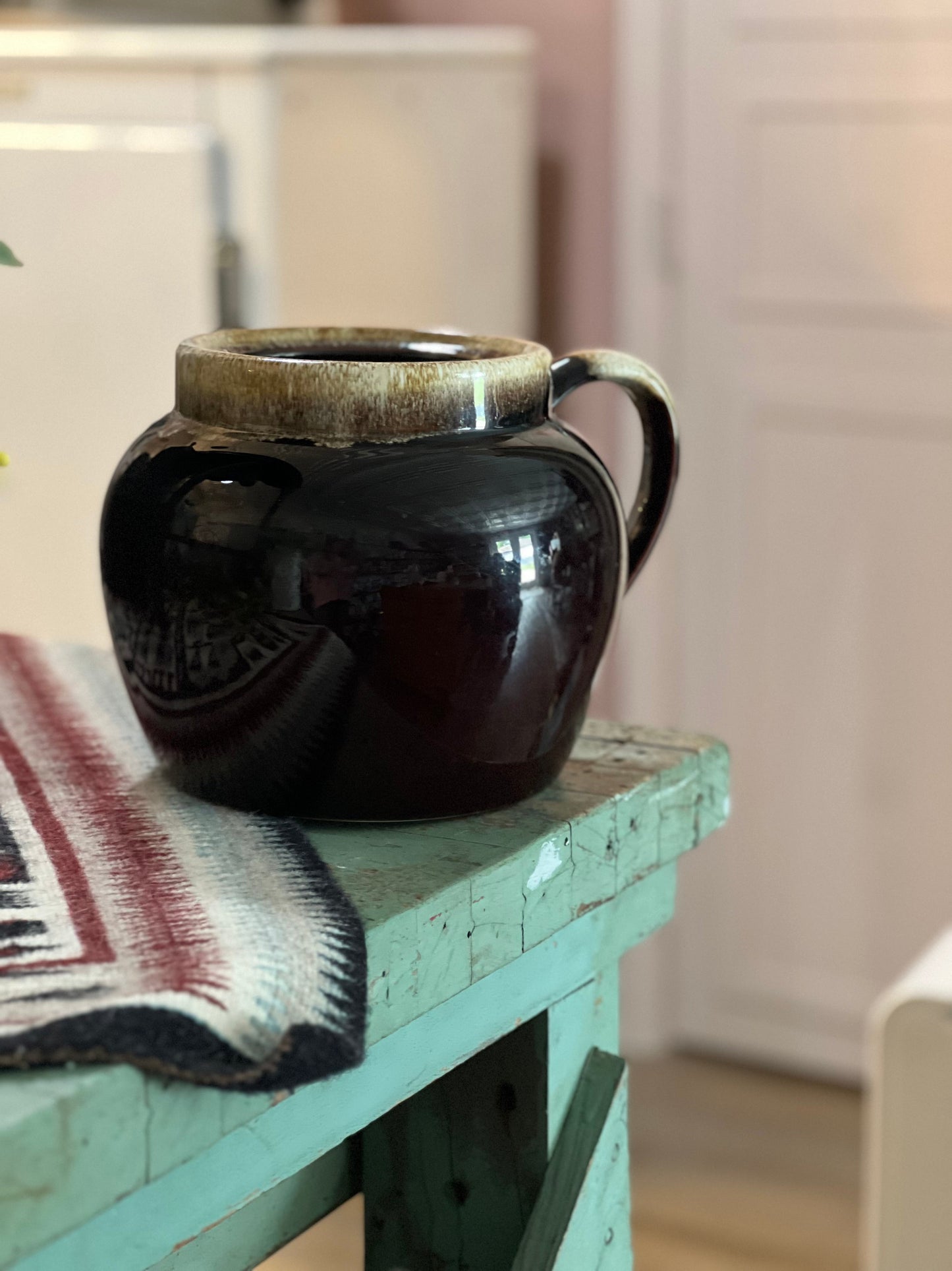 Vintage Brown Bean Pot