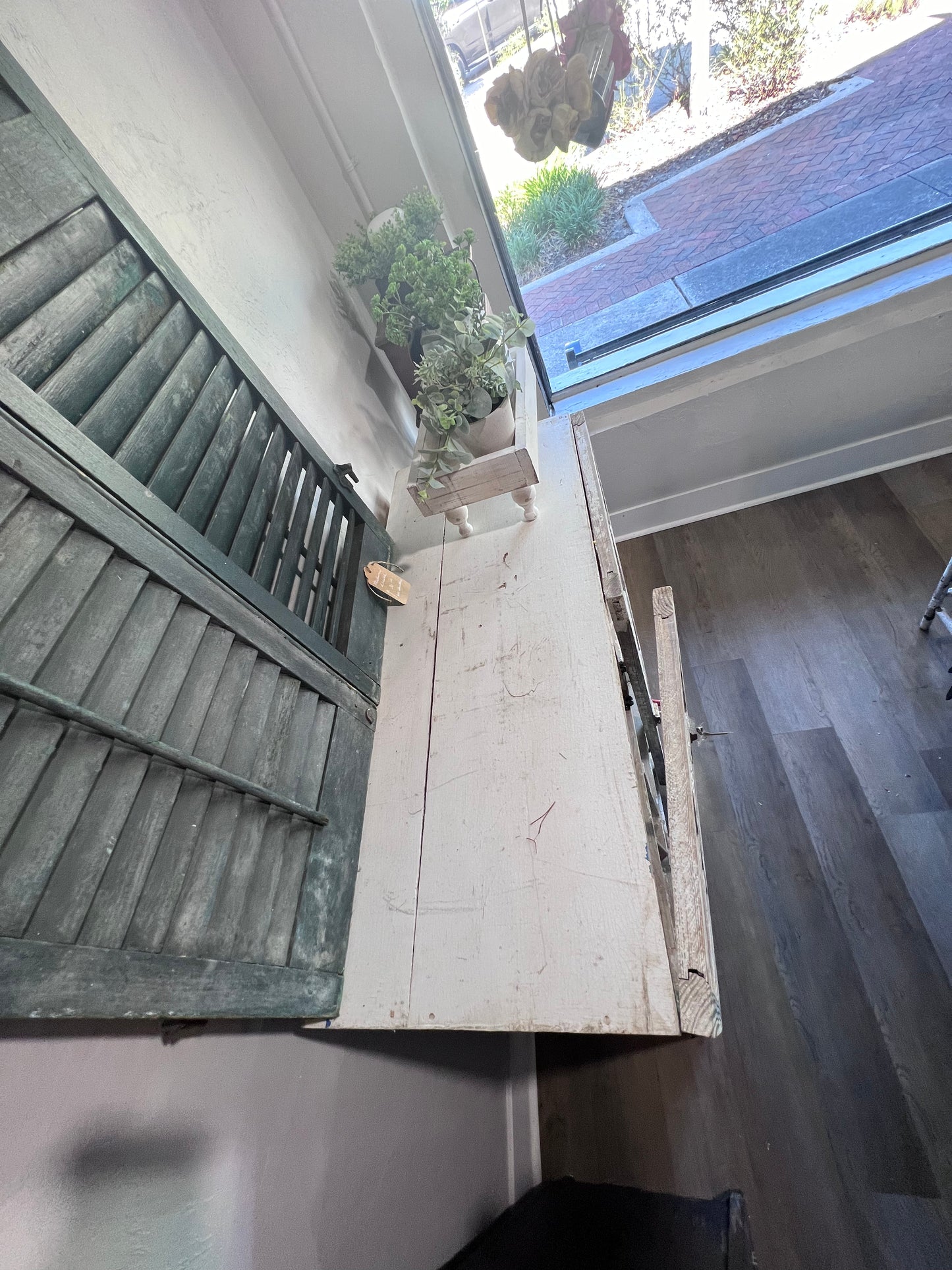 Antique 2 Door Window Chippy Cupboard