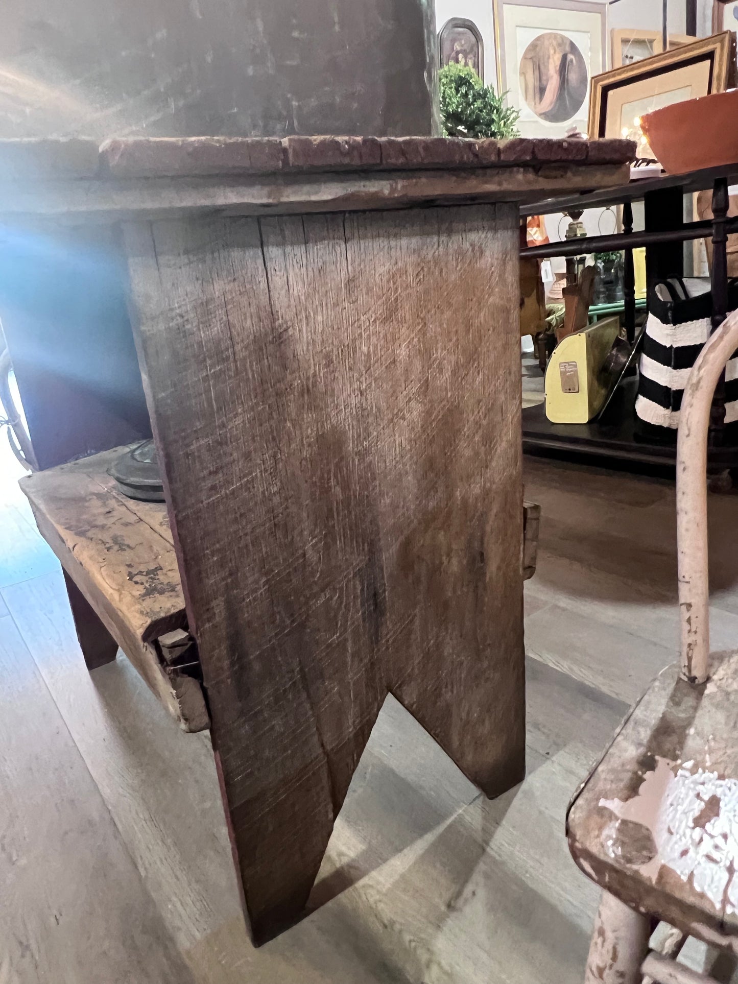 Antique Primitive Bucket Table