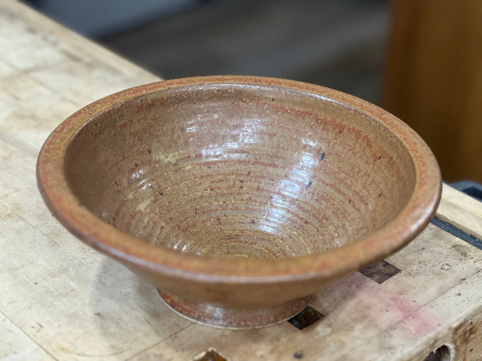 Glossy Earth-Toned Stoneware Bowl