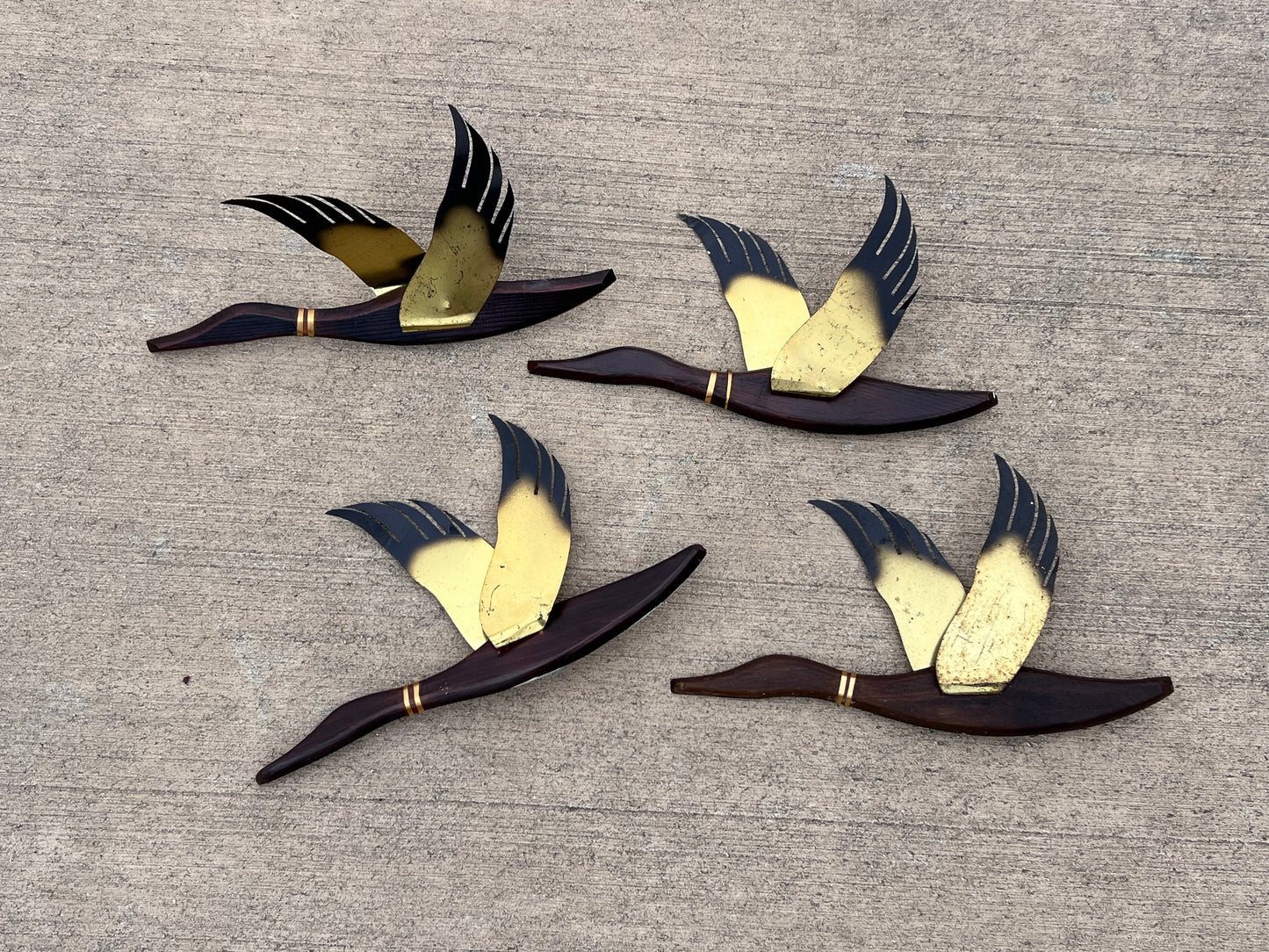 Set of 4 Mid-Century Soaring Ducks