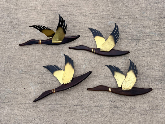 Set of 4 Mid-Century Soaring Ducks