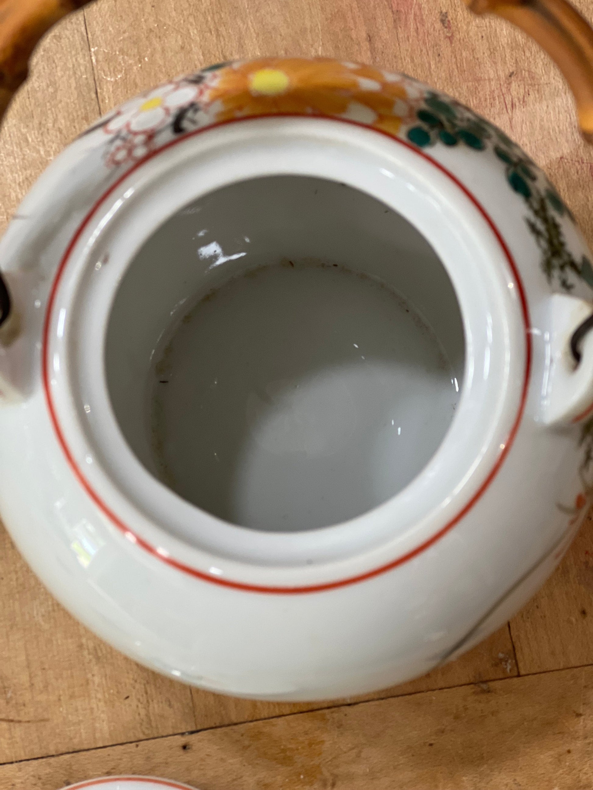 1950s Japanese Teapot with Bamboo Handle