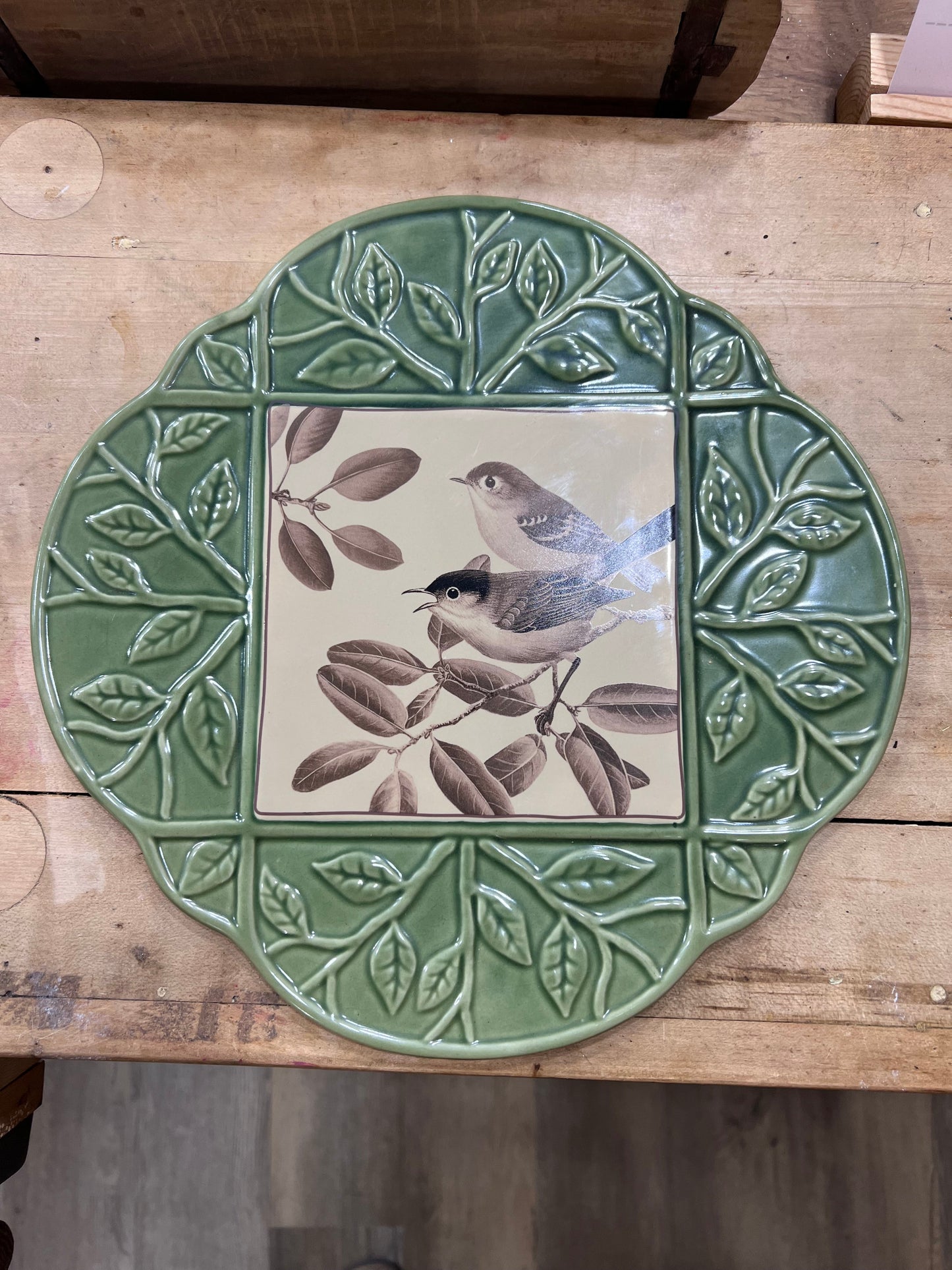 National Geographic Green & Bird Tile Wall Hanging
