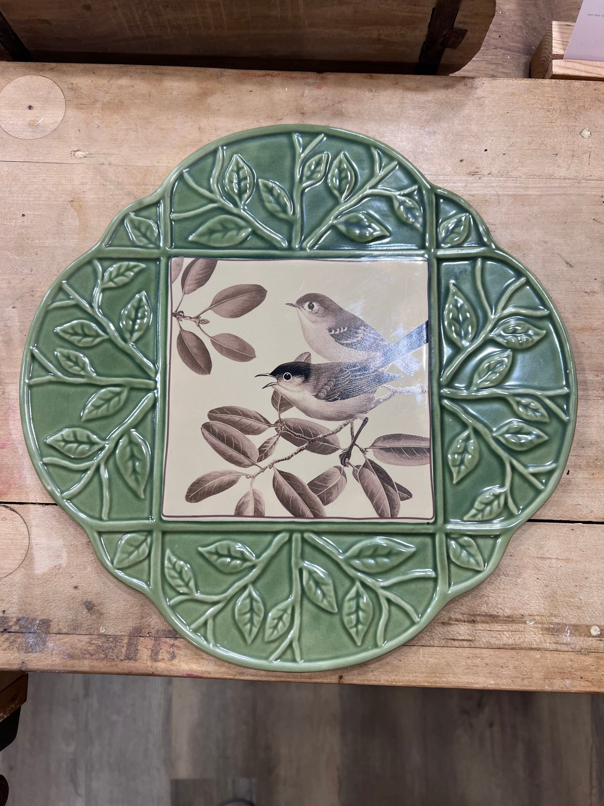 National Geographic Green & Bird Tile Wall Hanging