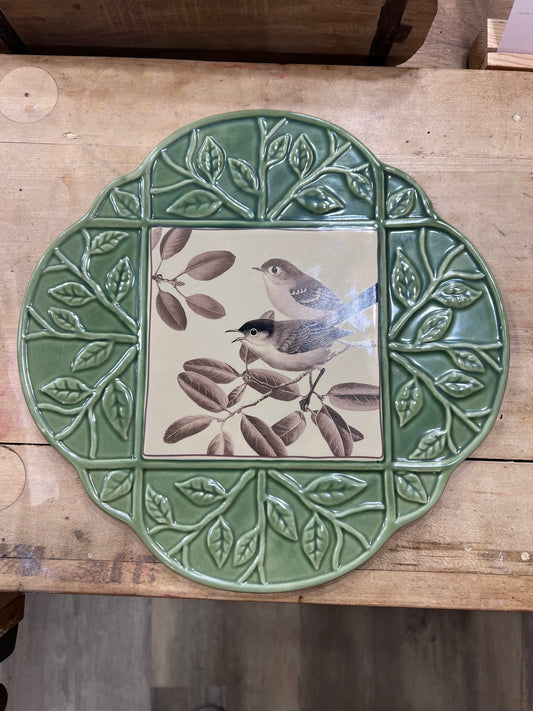 National Geographic Green & Bird Tile Wall Hanging