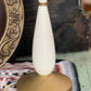White & Brass Mid-Century Lamp, No Shade