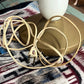 White & Brass Mid-Century Lamp, No Shade