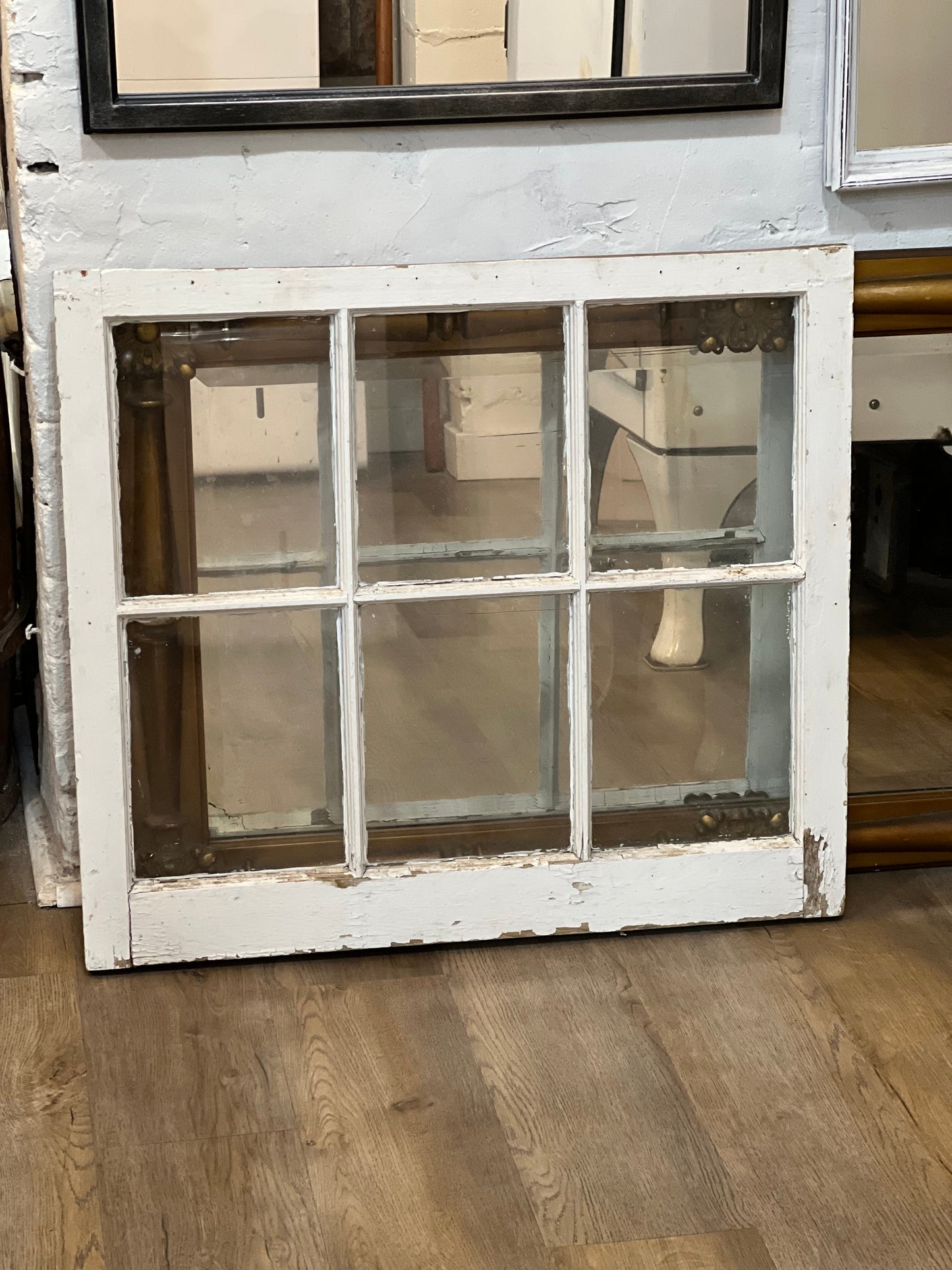 6 Panel White Window with Glass