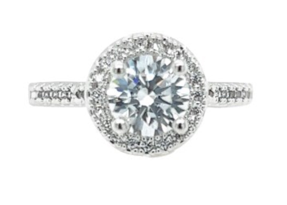 Tarnish Free Rings Sz 6 CZ Halo