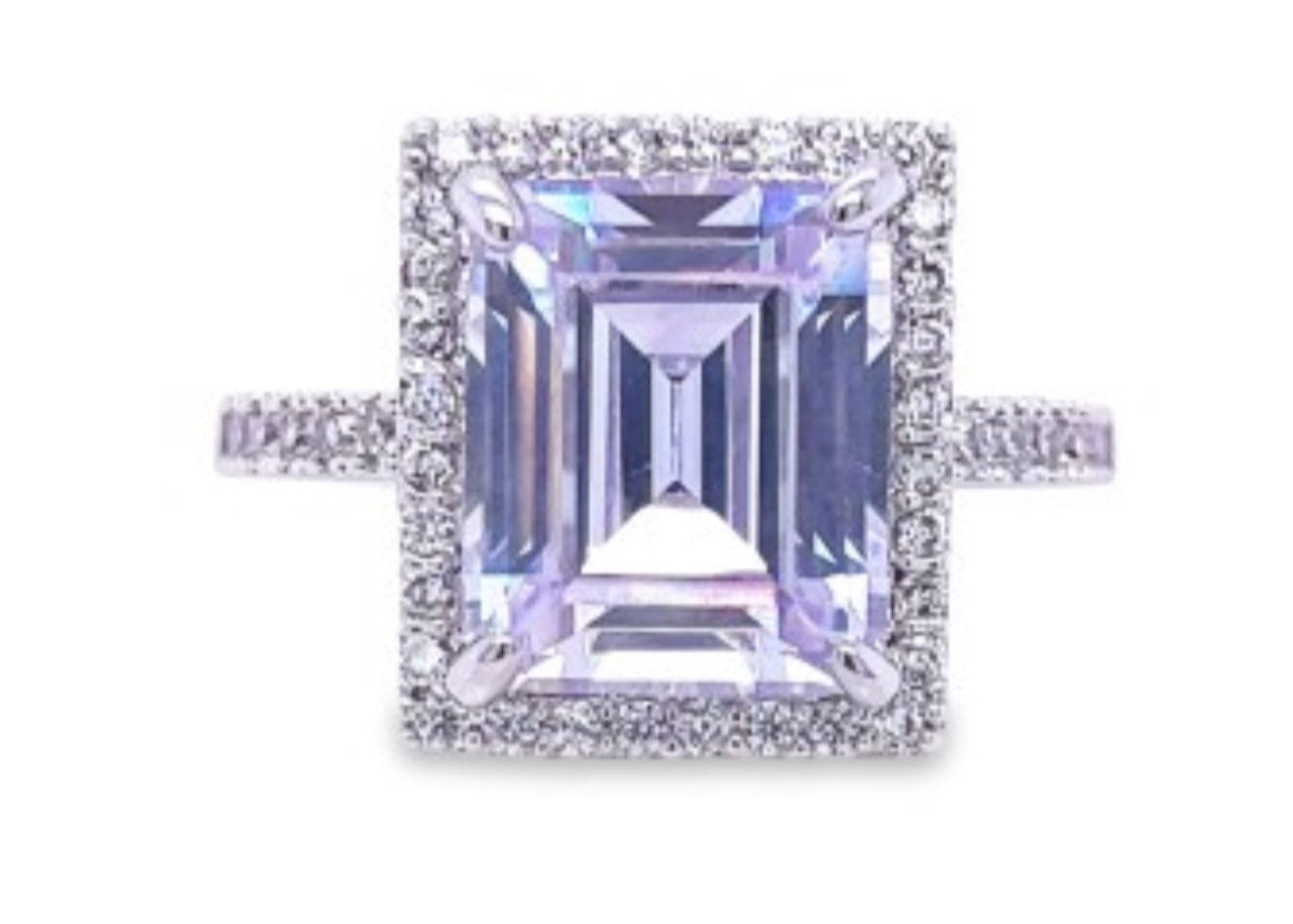 Tarnish Free Rings Sz 7 Purple CZ