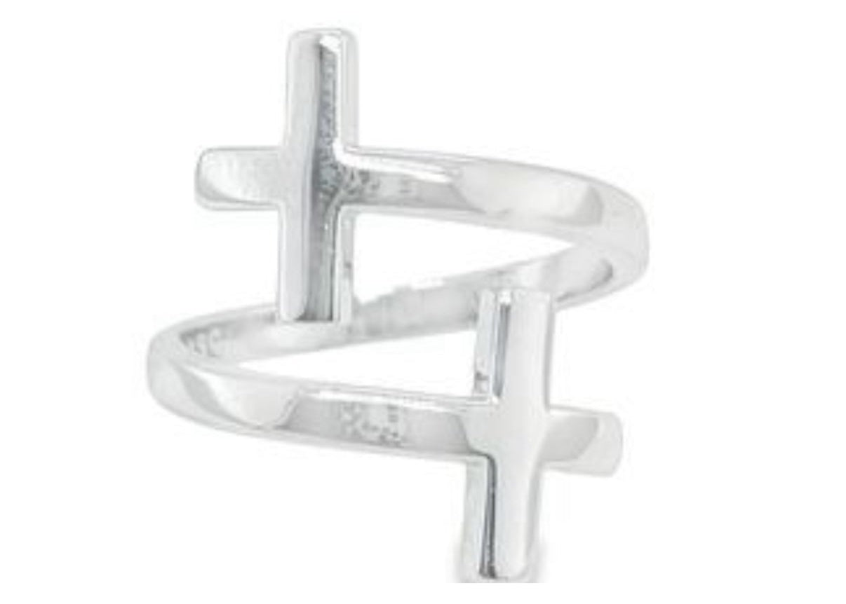 Tarnish Free Rings Sz 6 Double Cross
