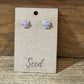 Lavender & Silver-Toned Knot Earrings