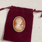 Vintage Orange & White Cameo Pin Brooch