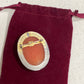 Vintage Orange & White Cameo Pin Brooch