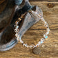 Hammered Round Charm on Pink Erimish Bracelet