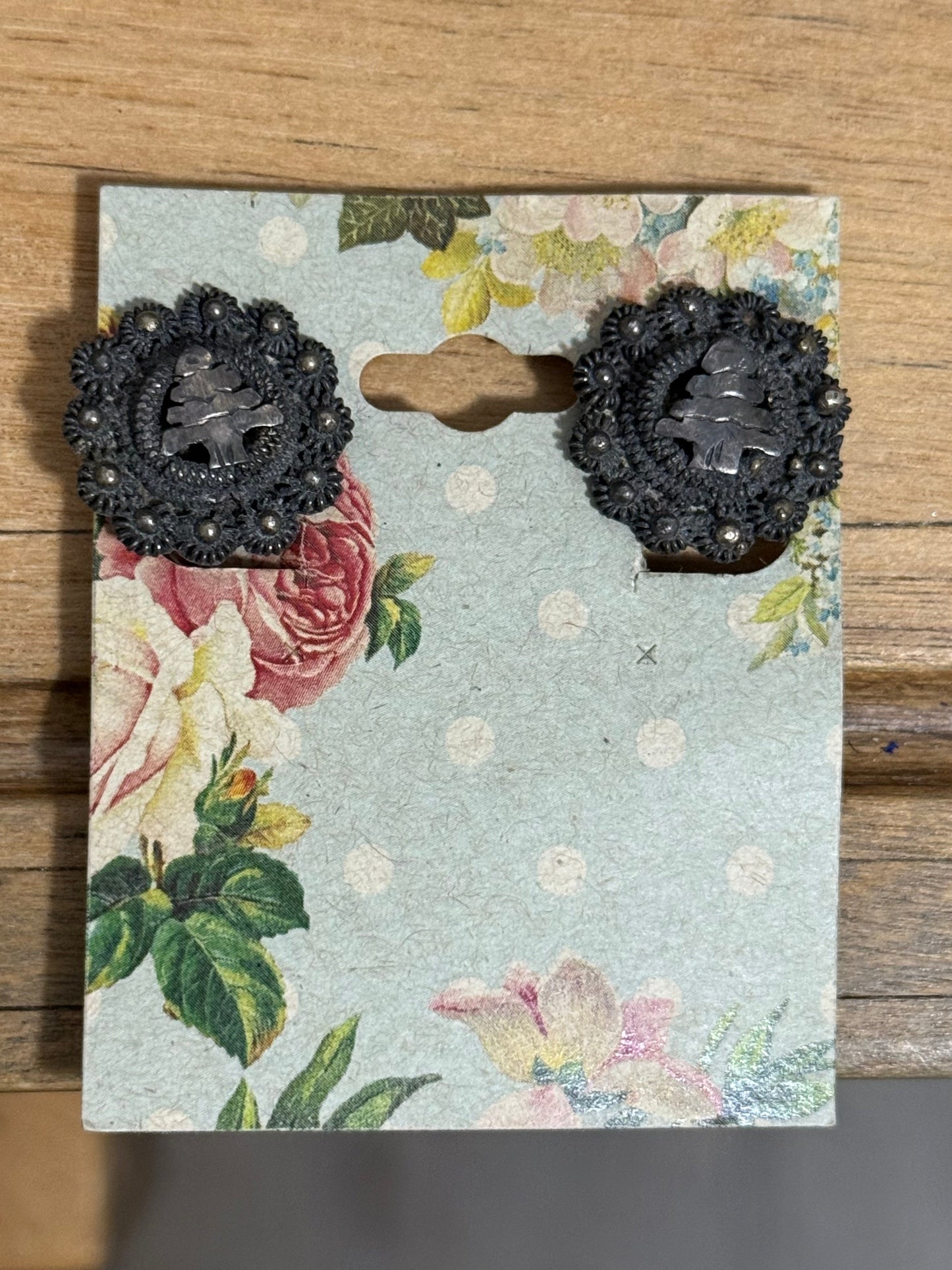 Sterling Silver Tree Clip On Earrings