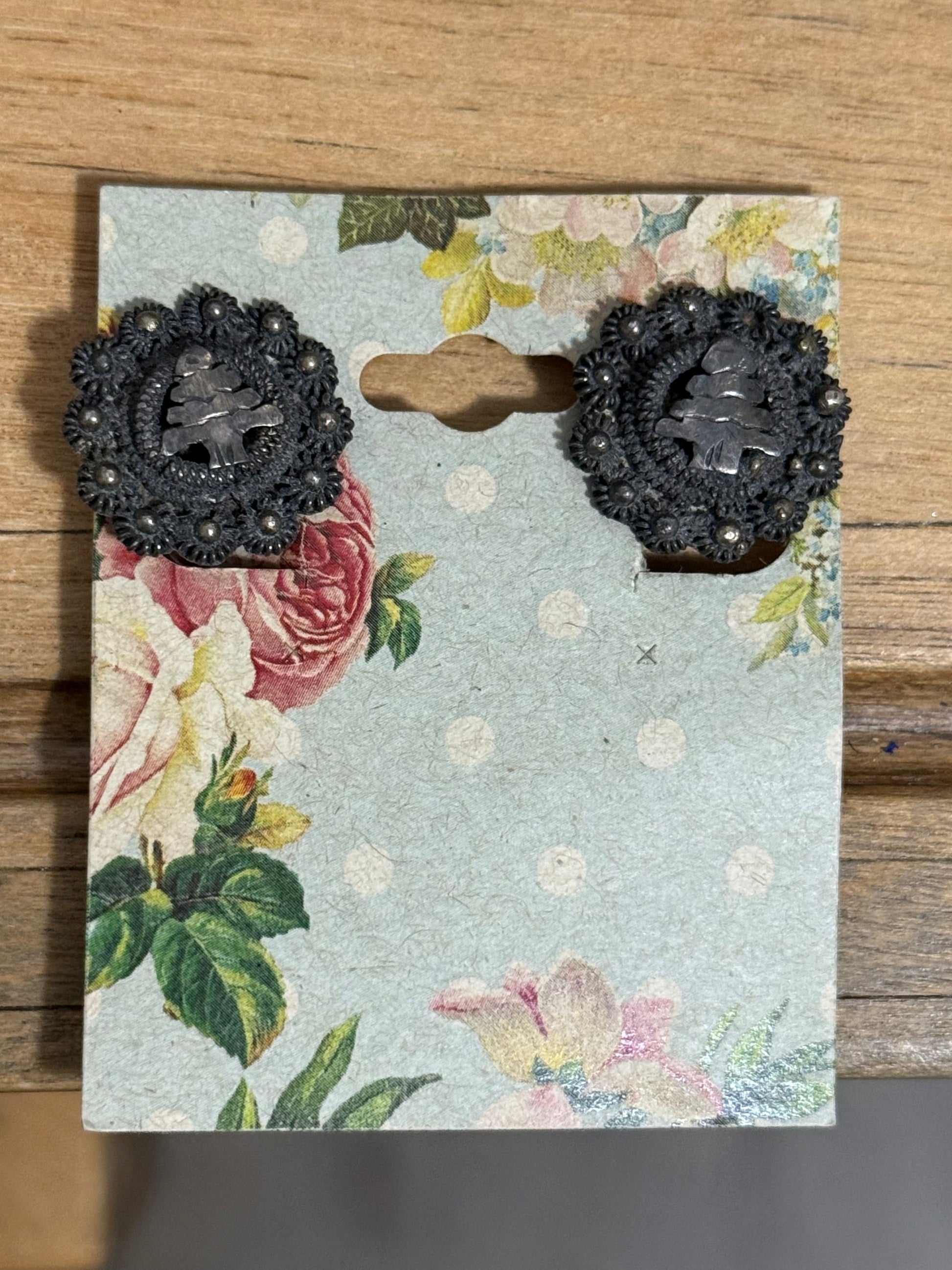 Sterling Silver Tree Clip On Earrings