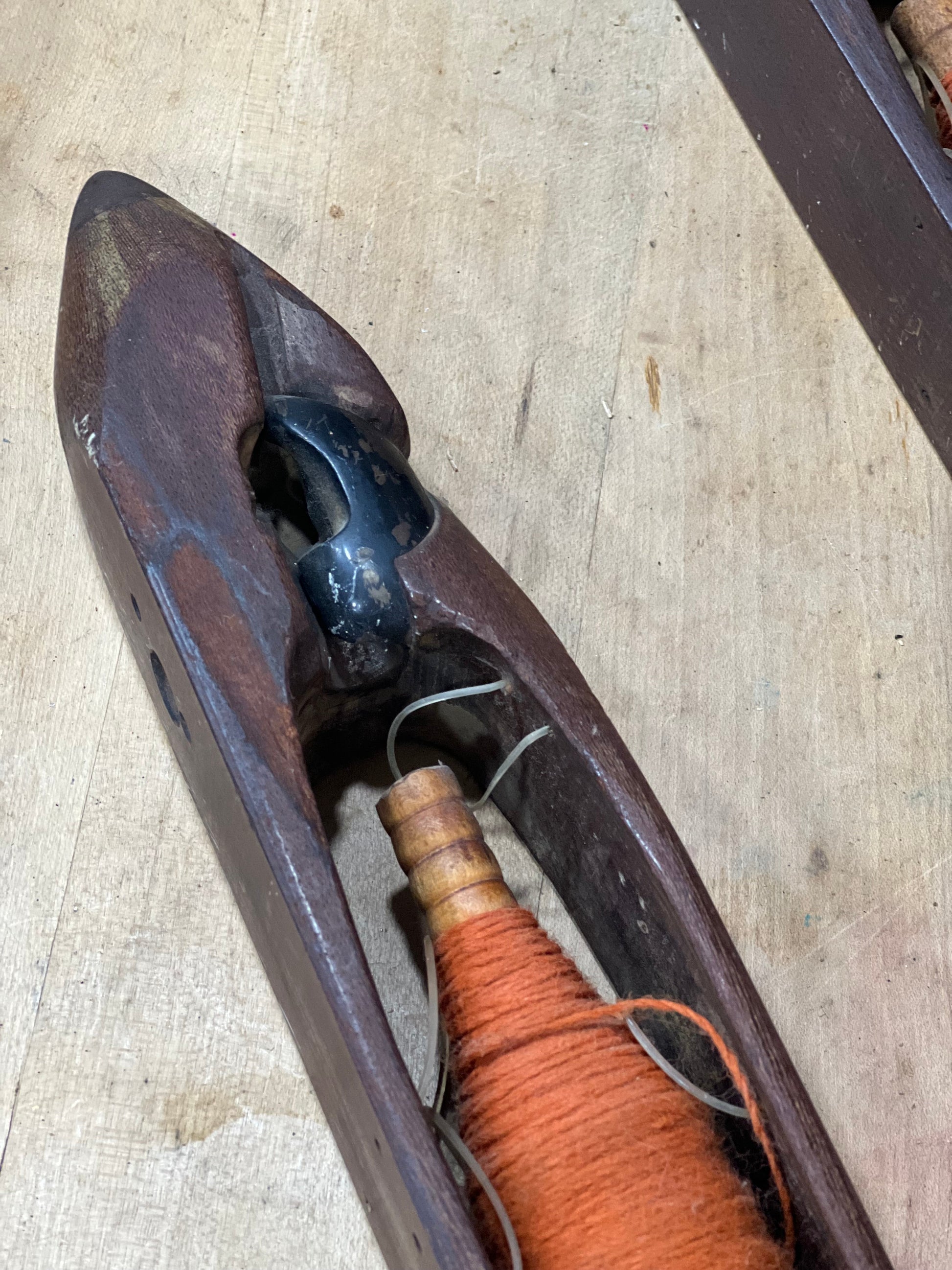 Pair of Vintage Wooden Weaving Loom Candle Holders