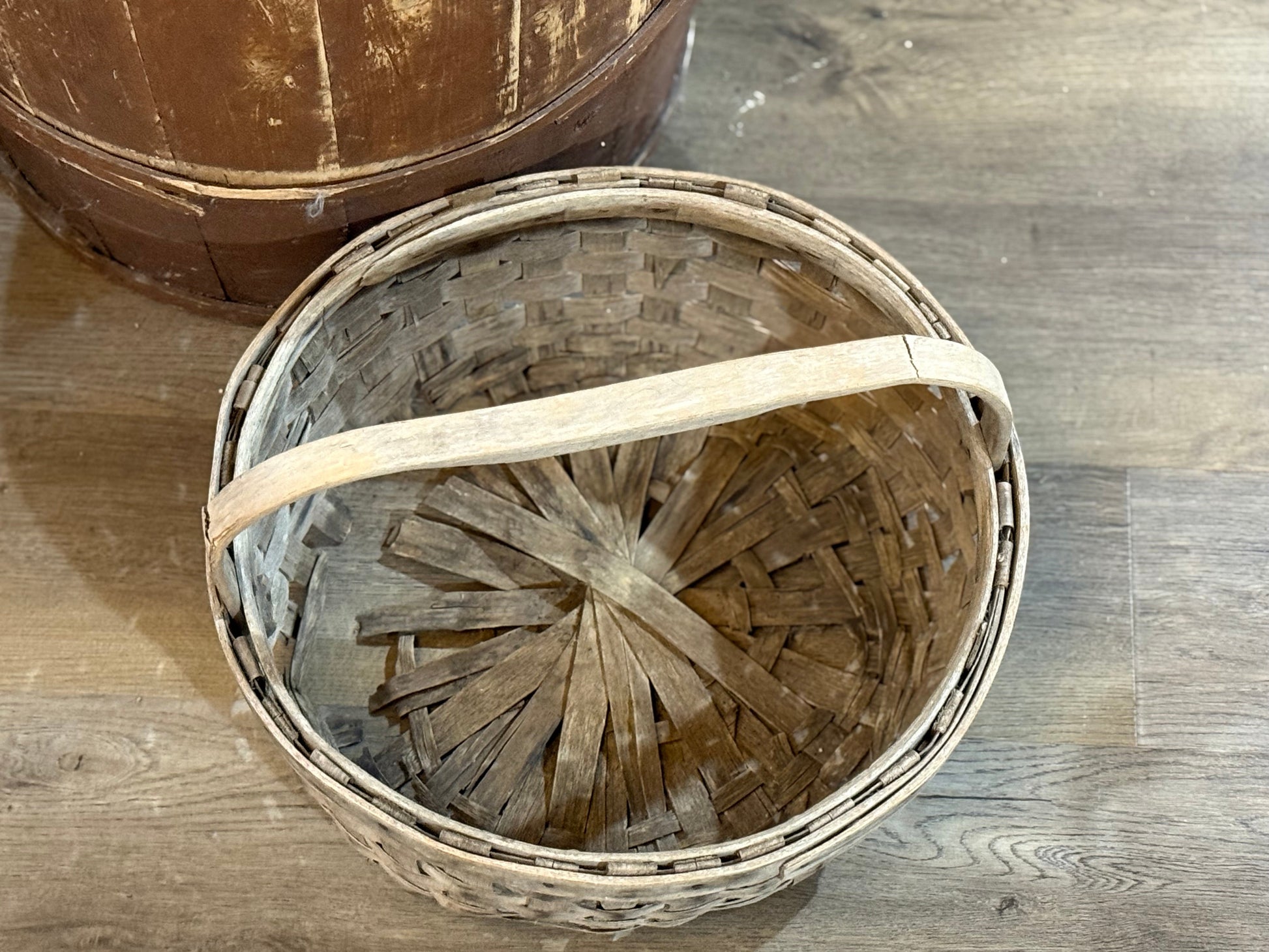 Primitive Hand-Woven Gathering Basket