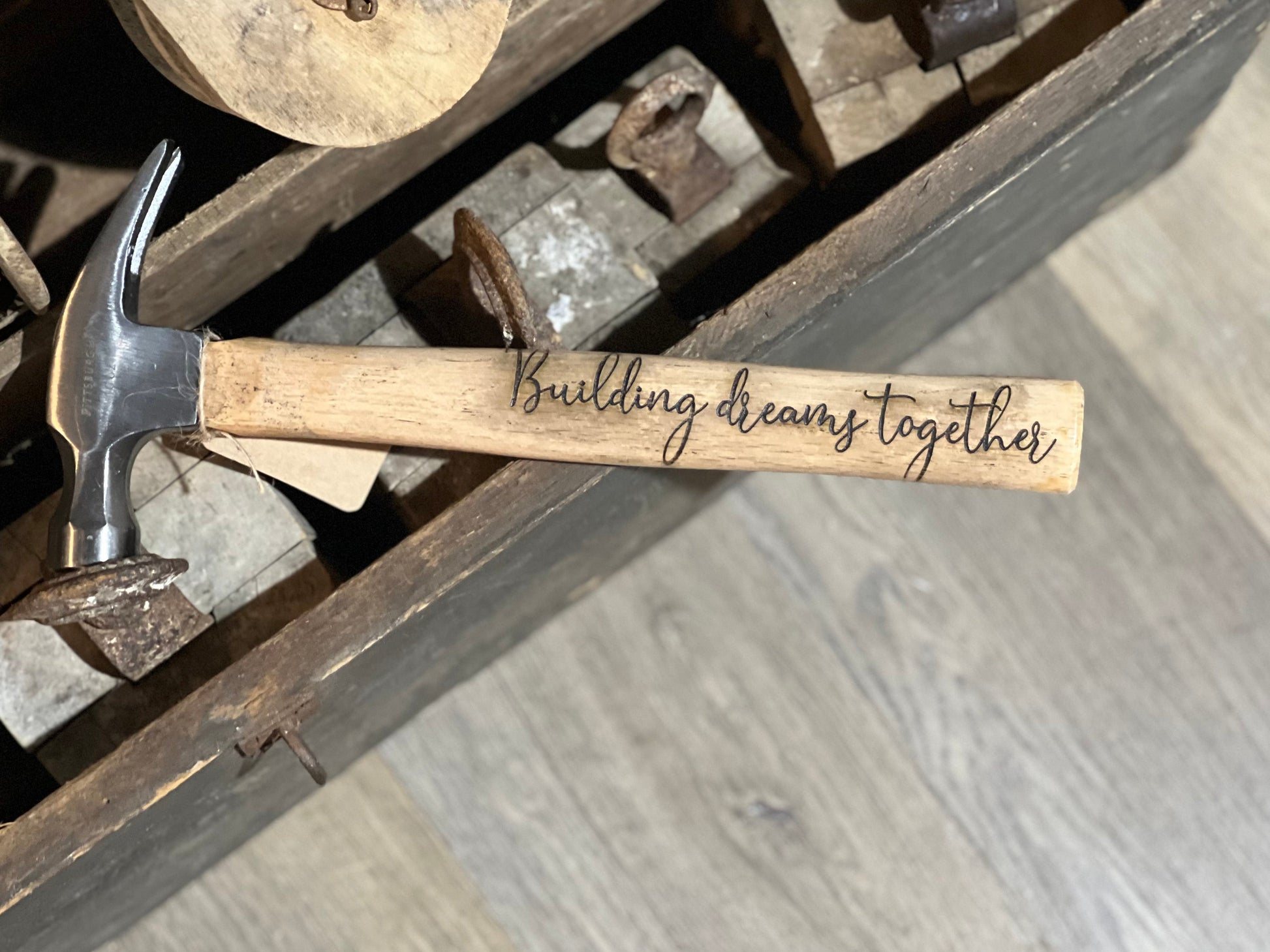 Custom Engraved Hammer Building Dreams Together
