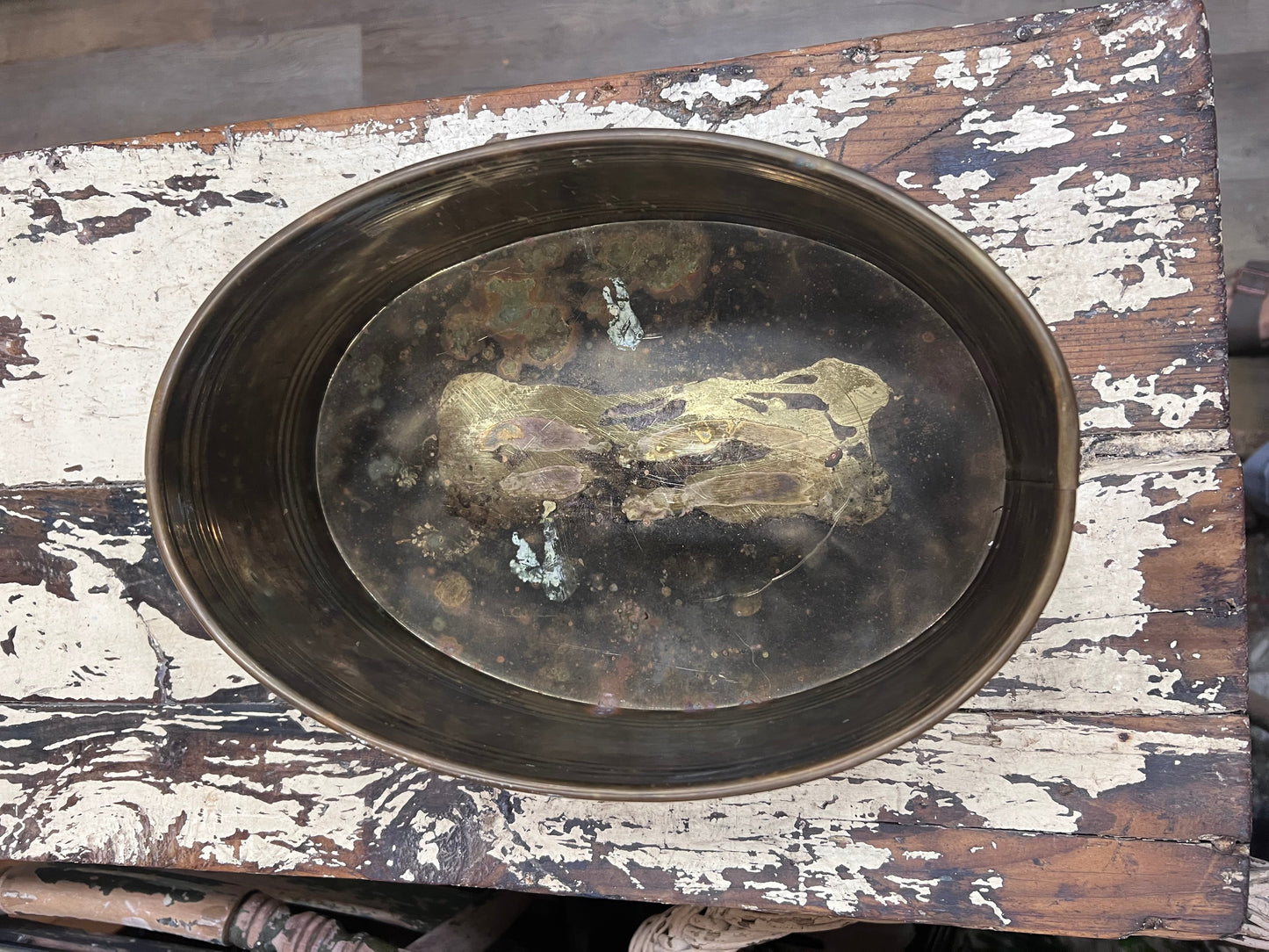 Oval Brass Container Turkey Creek Donations