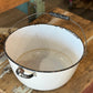 14.5" White & Black Handled Enamelware pan