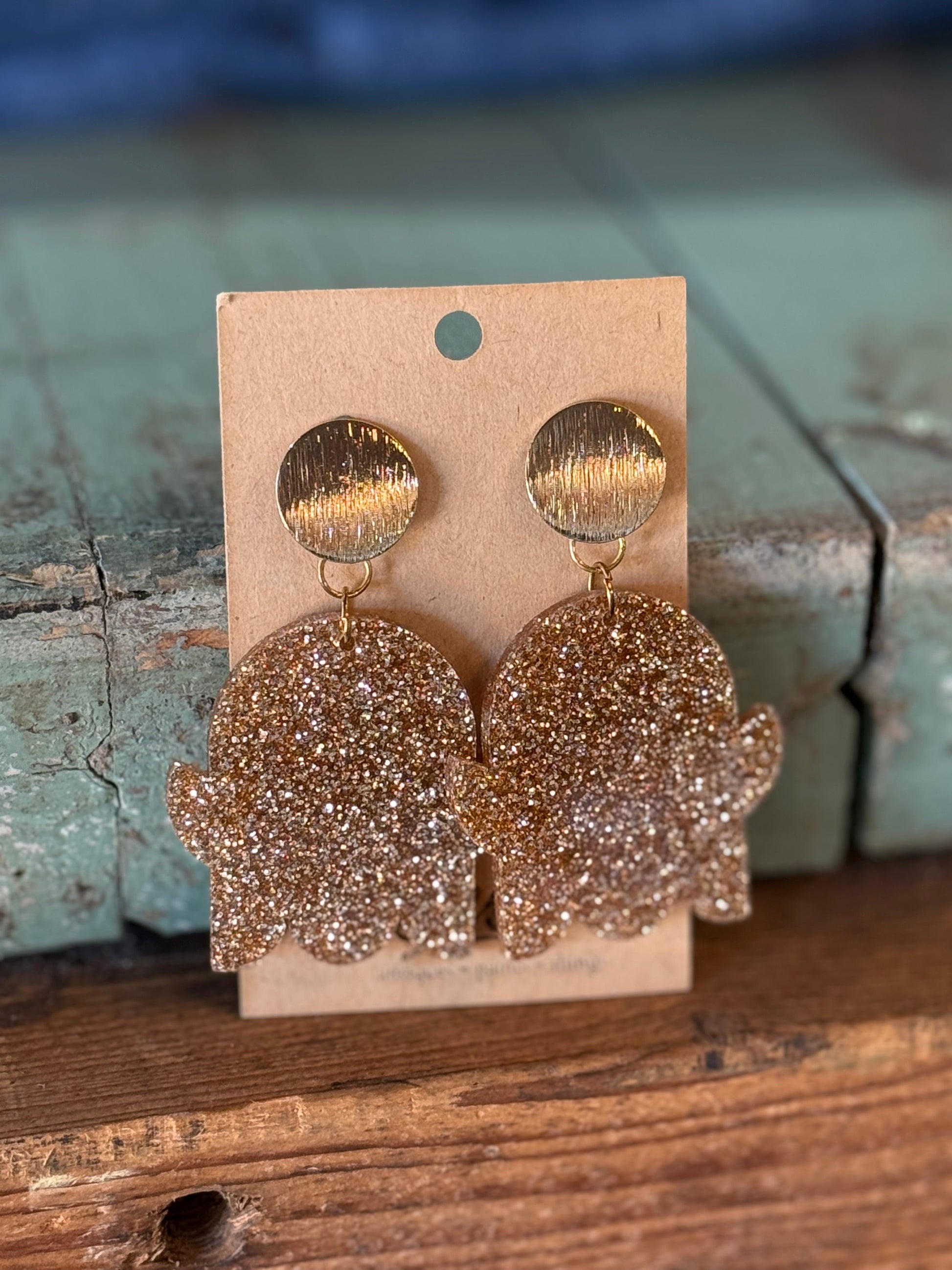 Handmade Halloween Earrings Rose Gold Ghost