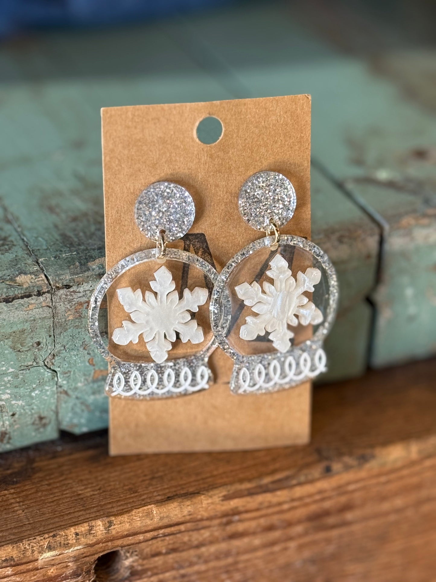 Acrylic Snowglobe Earrings