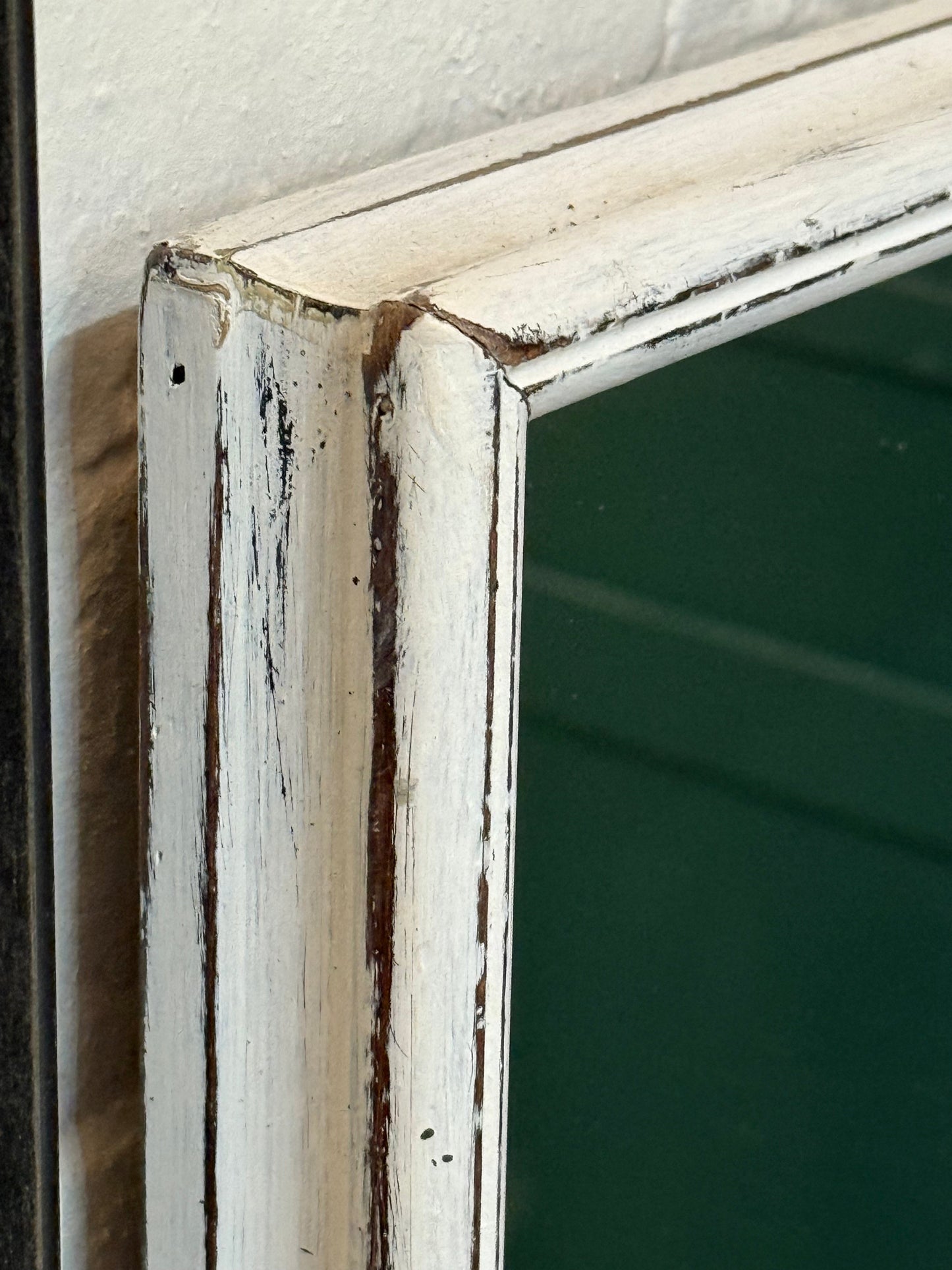 Distressed White Rectangular Mirror