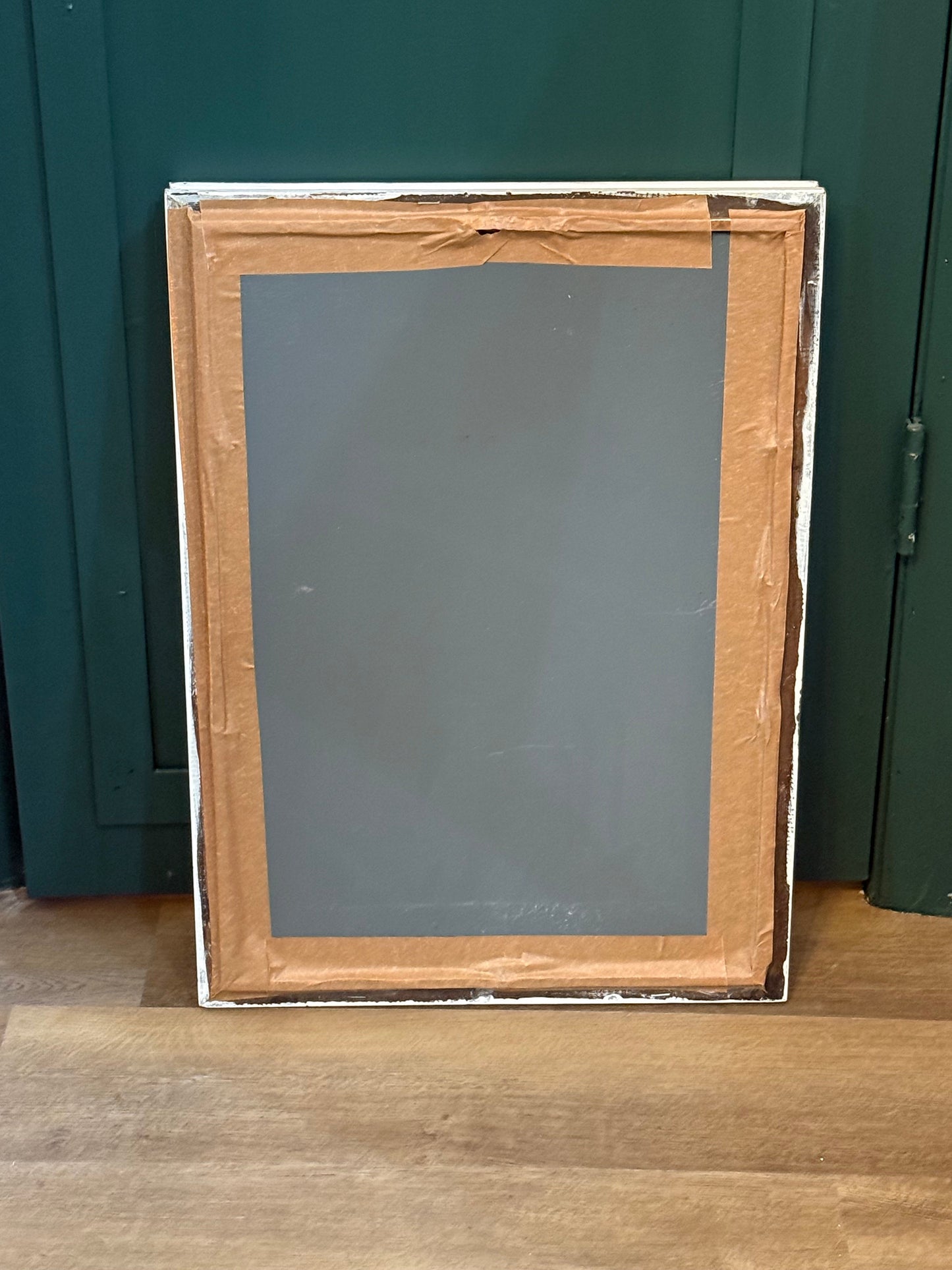 Distressed White Rectangular Mirror
