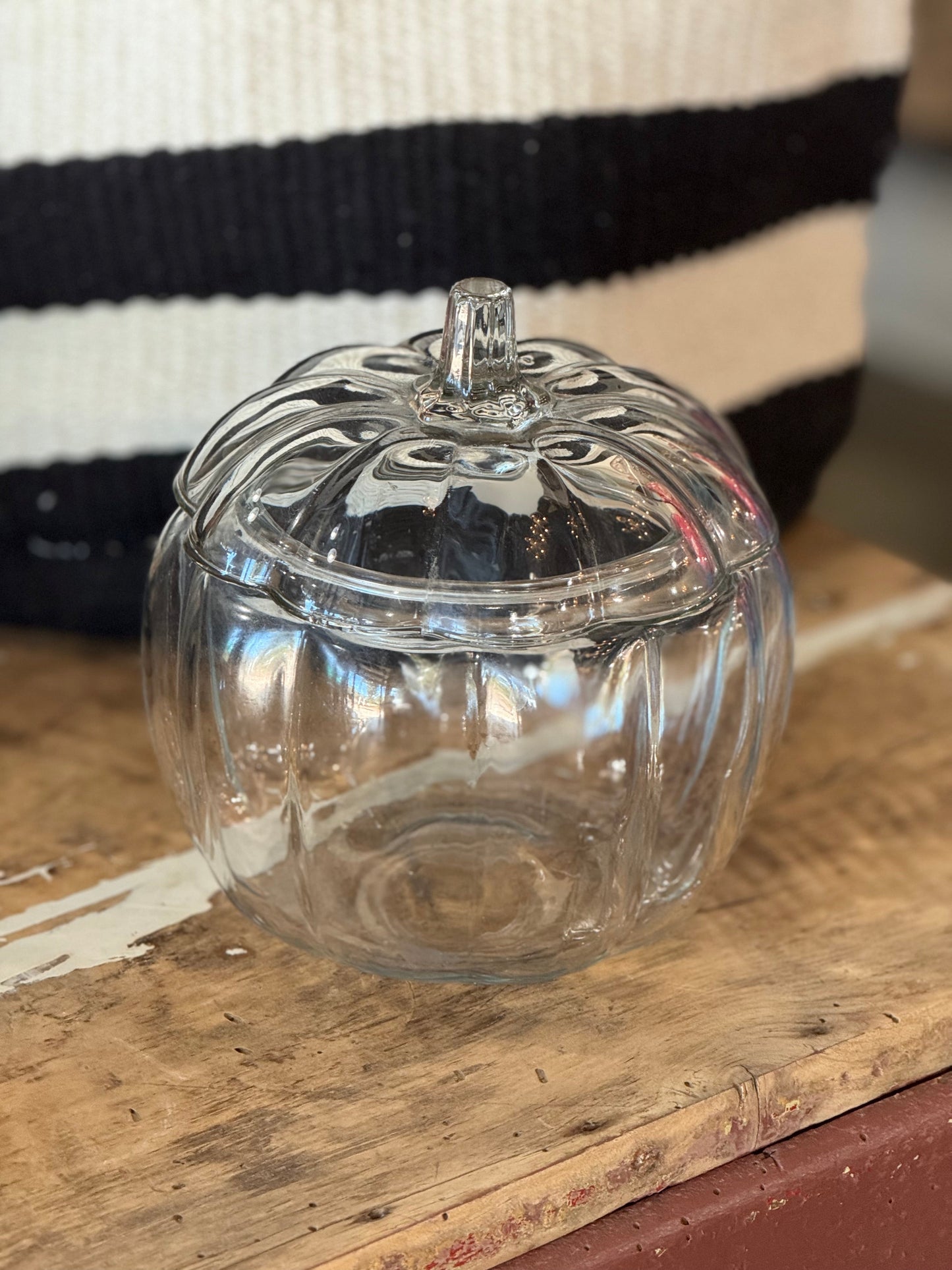 Glass Pumpkin Candy Dish