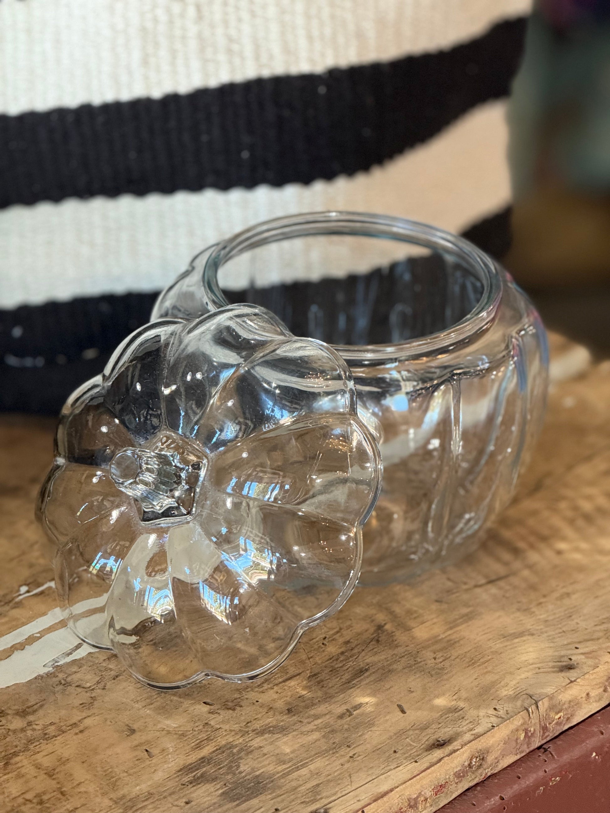 Glass Pumpkin Candy Dish