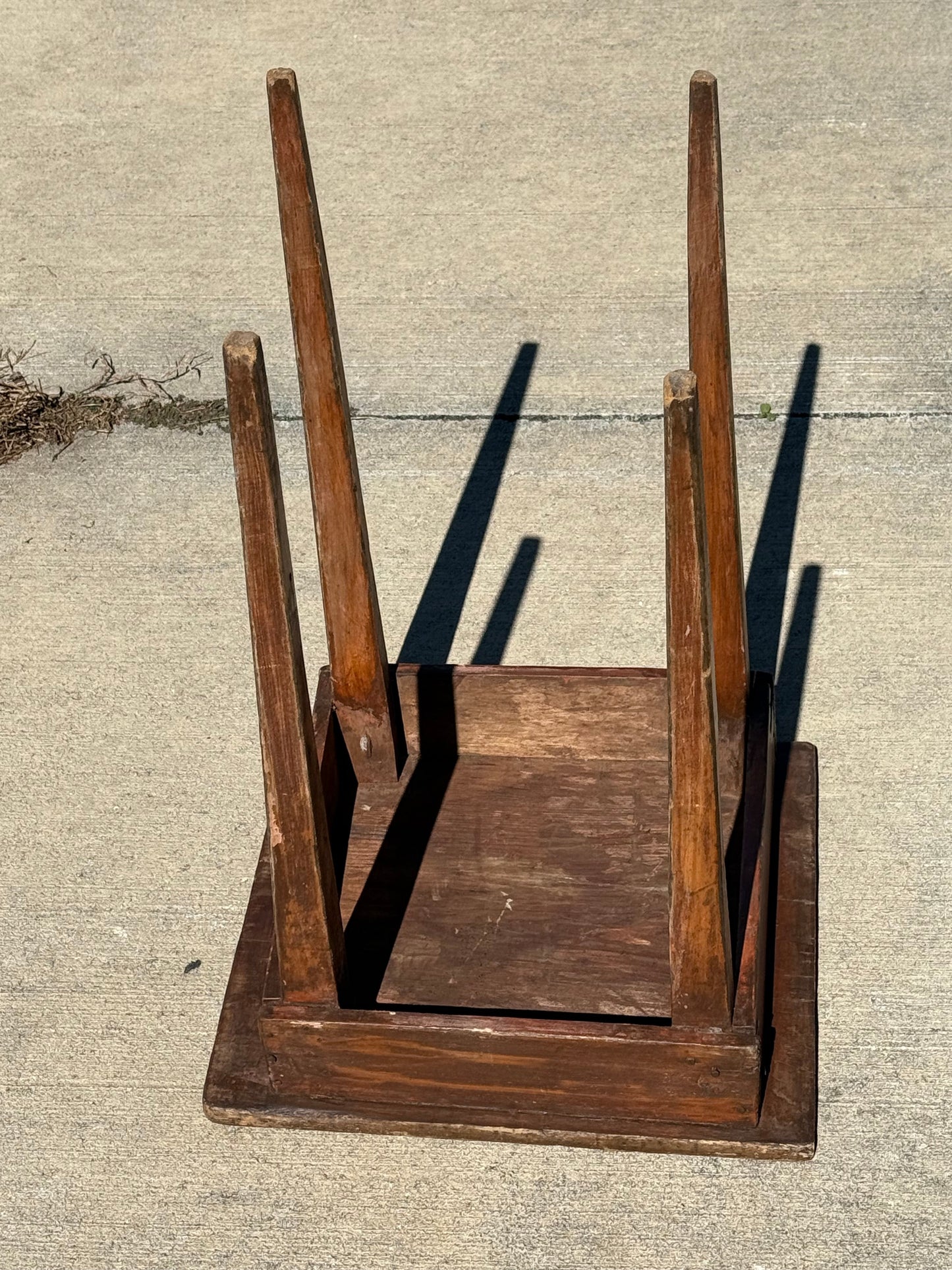 Antique Primitive Side Table Peg Nails