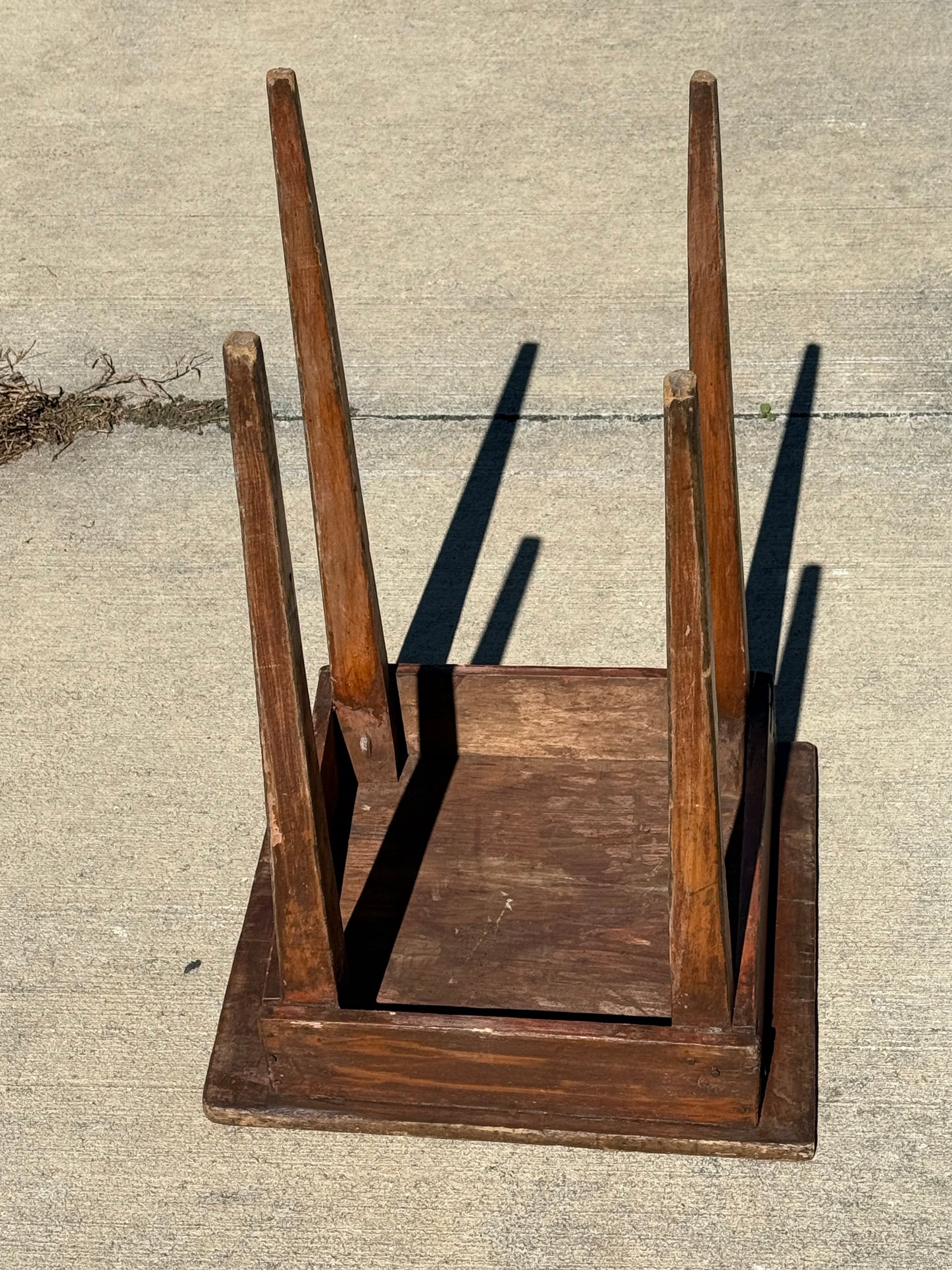Antique Primitive Side Table Peg Nails