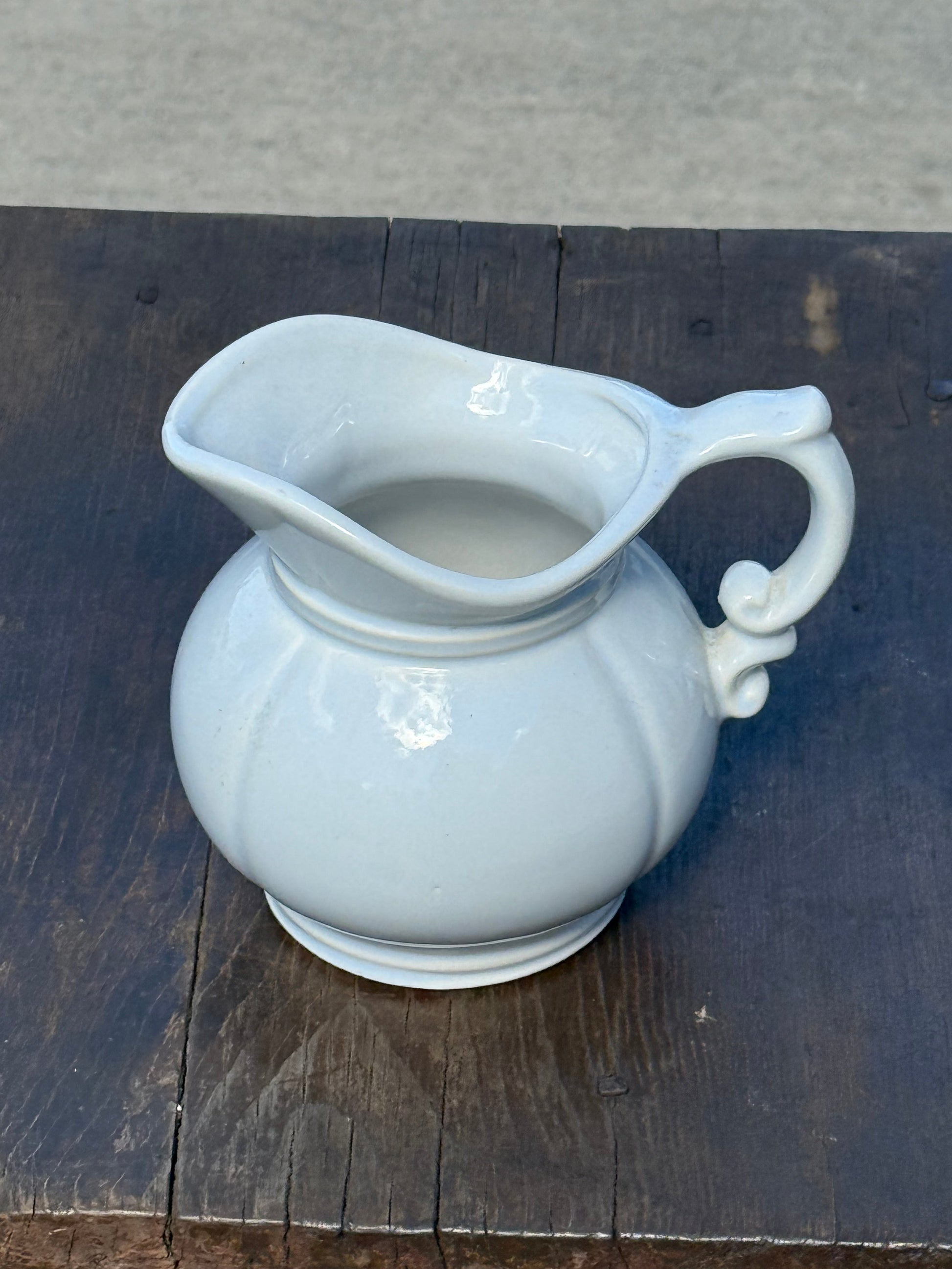 Small McCoy White Fluted Pitcher
