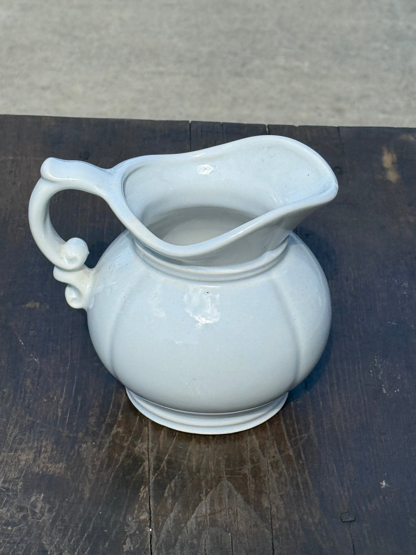 Small McCoy White Fluted Pitcher