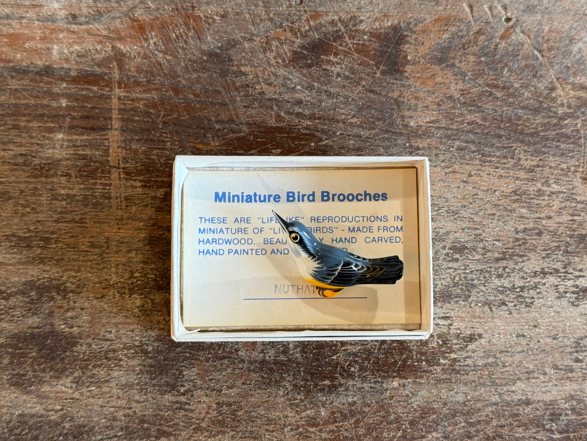 Nuthatch Bird Brooch