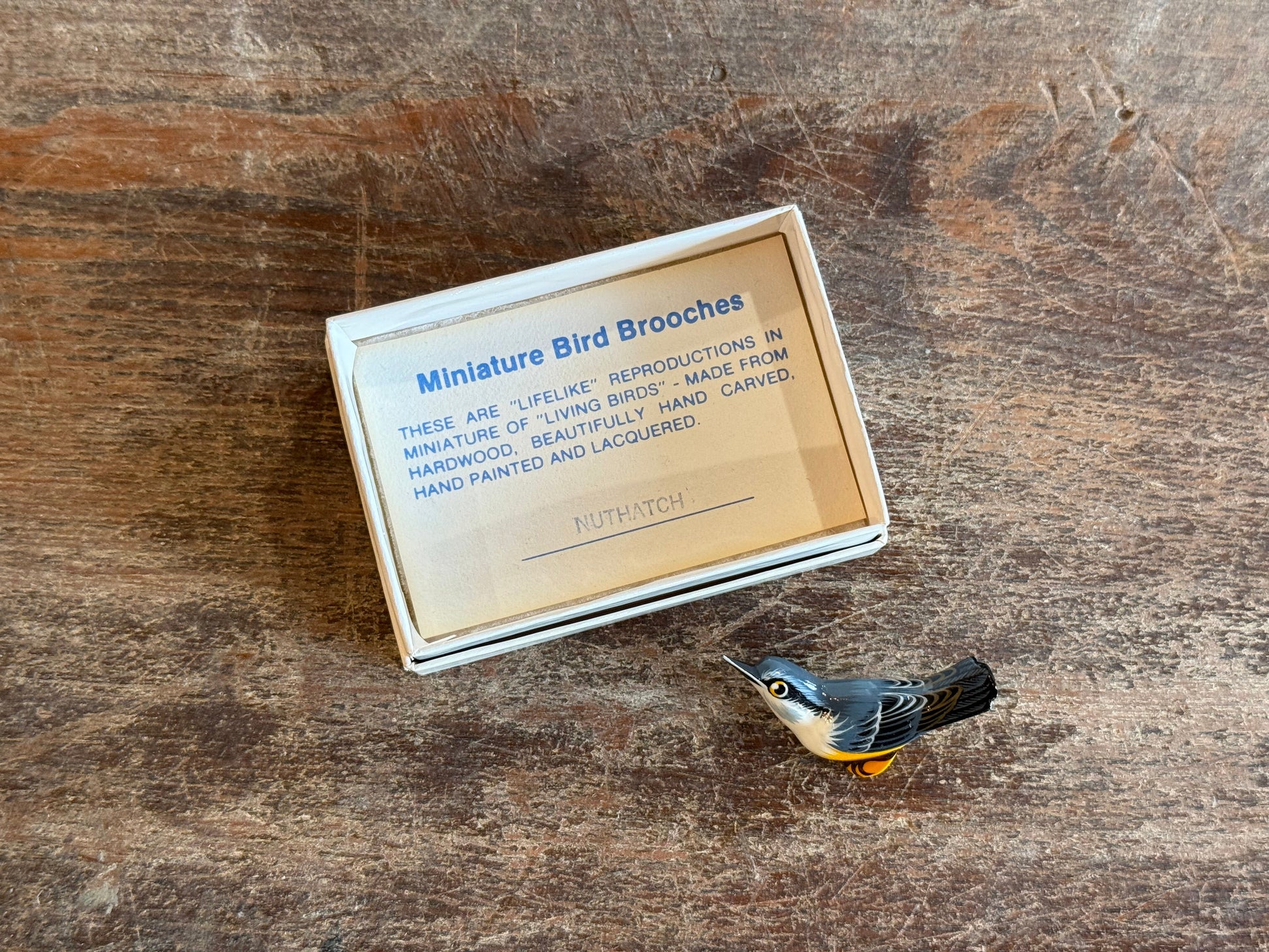 Nuthatch Bird Brooch
