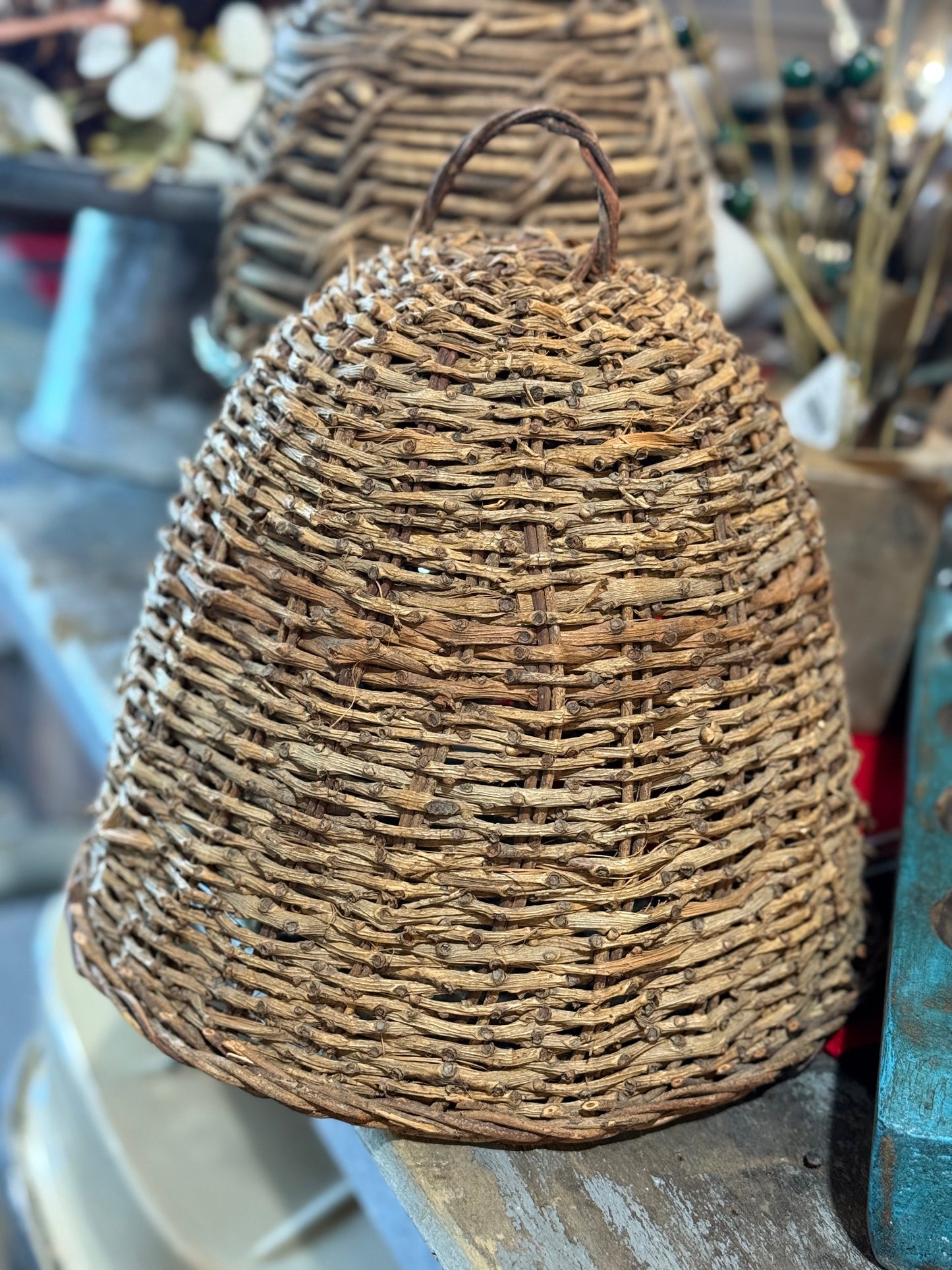 Set of 2 Decorative Bee Skep Baskets