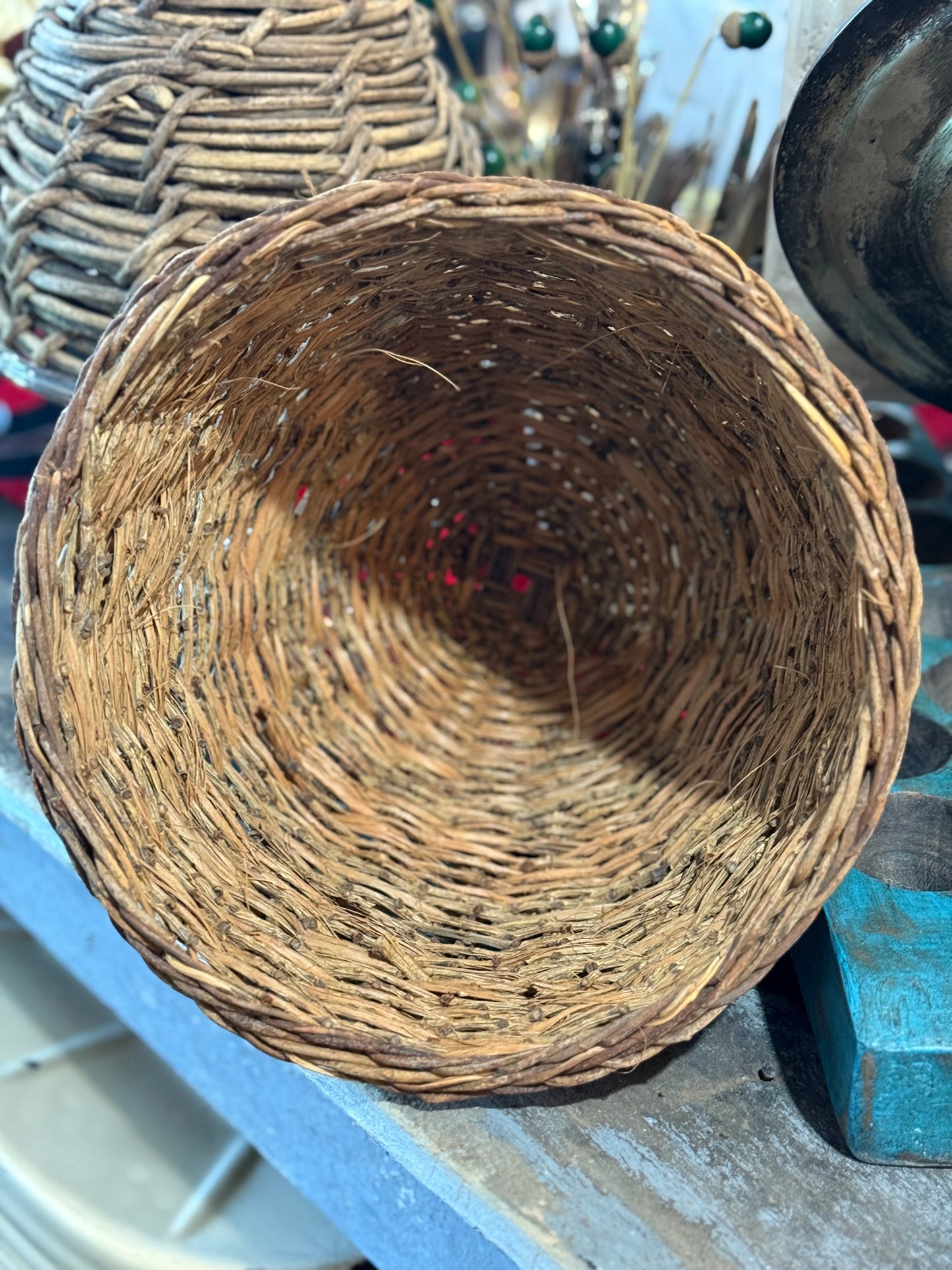 Set of 2 Decorative Bee Skep Baskets