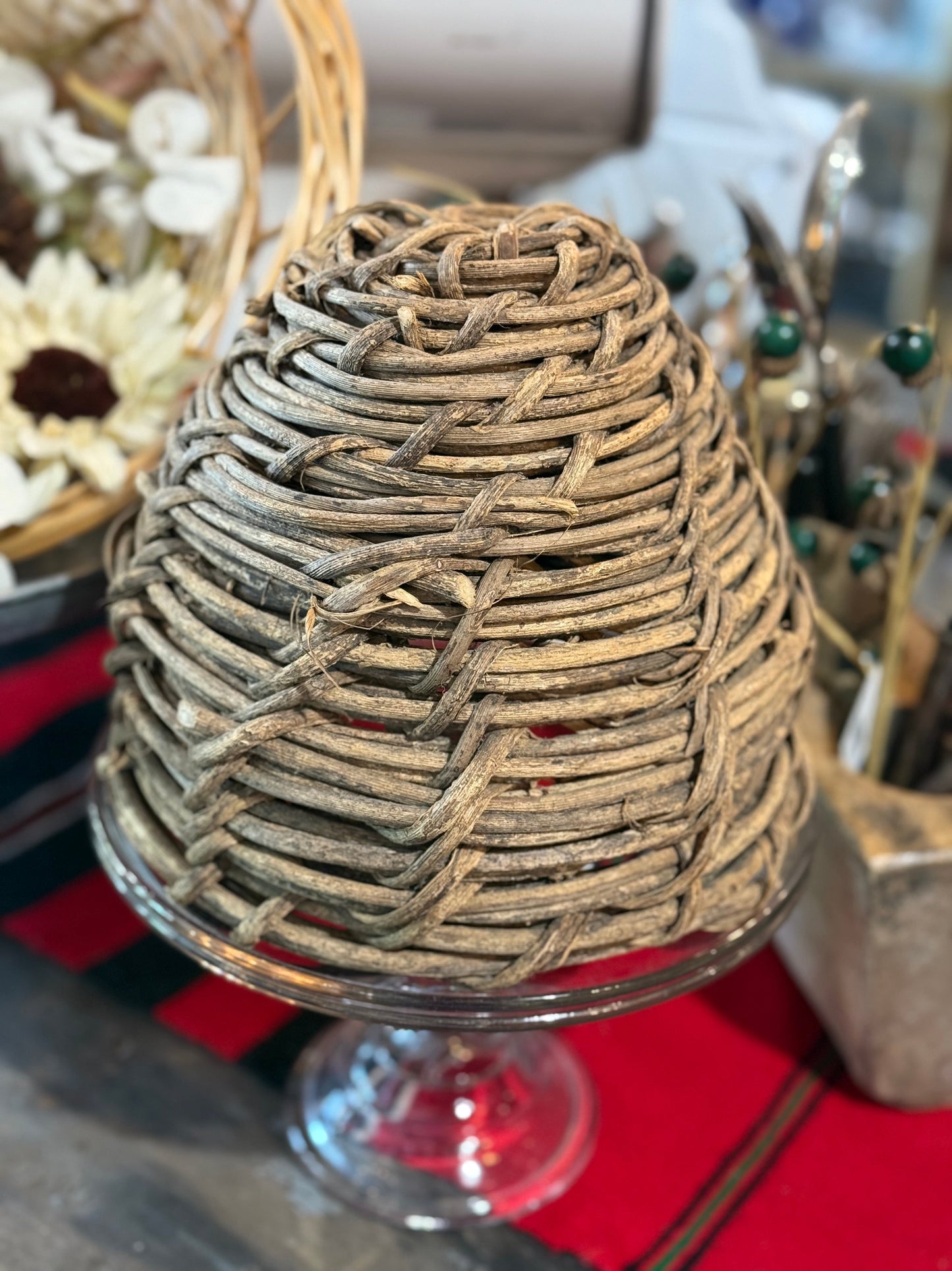 Set of 2 Decorative Bee Skep Baskets