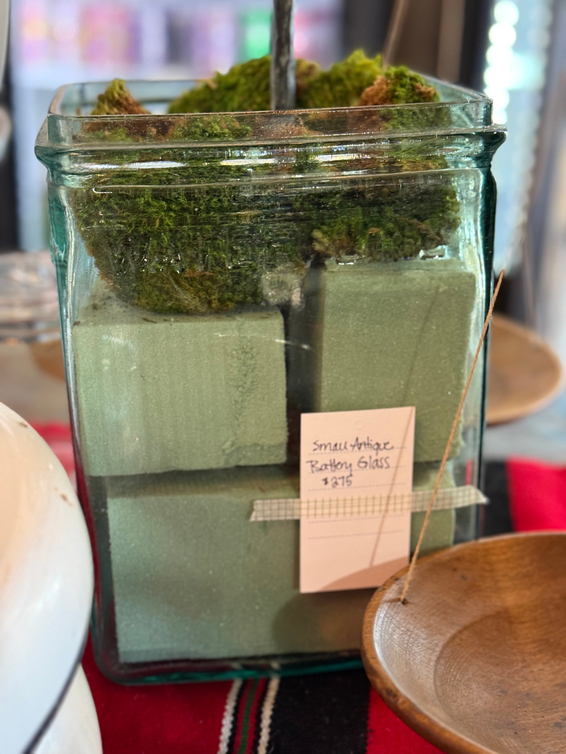 Antique Glass Battery Jar: Small