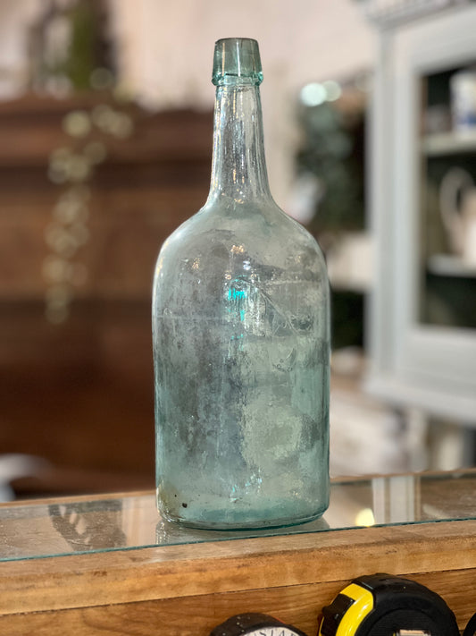 1800s Aqua Blown Demi John Litre bottle